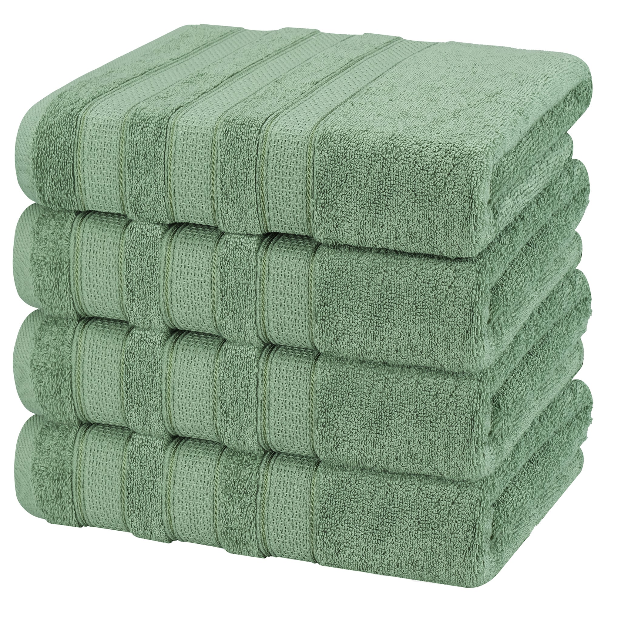 American Soft Linen Salem 4-Pack Bath Towel Sets, 100% Cotton Luxury Turkish Towels, Super Soft, Absorbent, Premium Wholesale Bath Towels - Sage Green 5