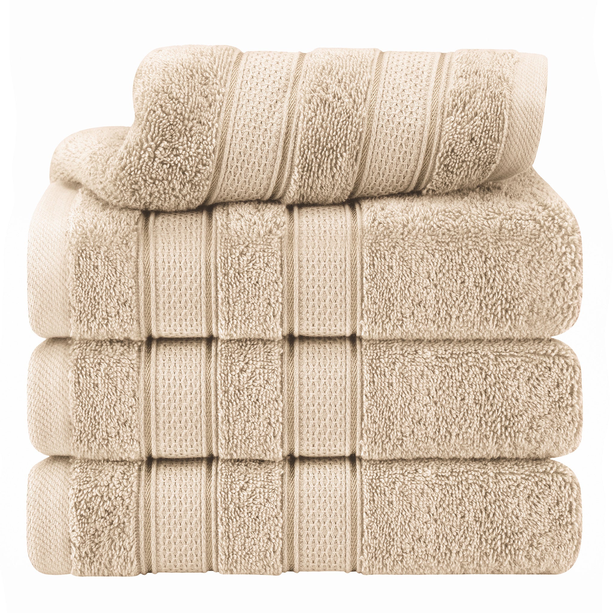 American Soft Linen Salem 4-Pack Hand Towel Sets, 100% Cotton Luxury Turkish Towels, Super Soft, Absorbent, Premium Wholesale Hand Towels - Sand Taupe Beige 1