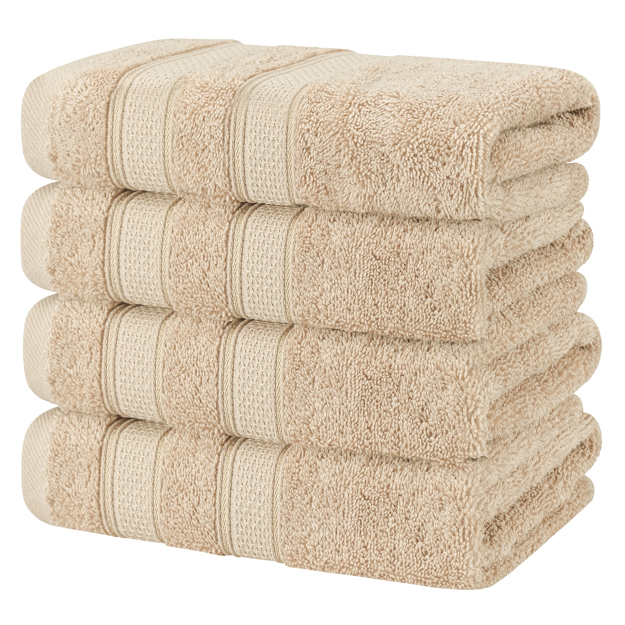 American Soft Linen Salem 4-Pack Hand Towel Sets, 100% Cotton Luxury Turkish Towels, Super Soft, Absorbent, Premium Wholesale Hand Towels - Sand Taupe Beige 5