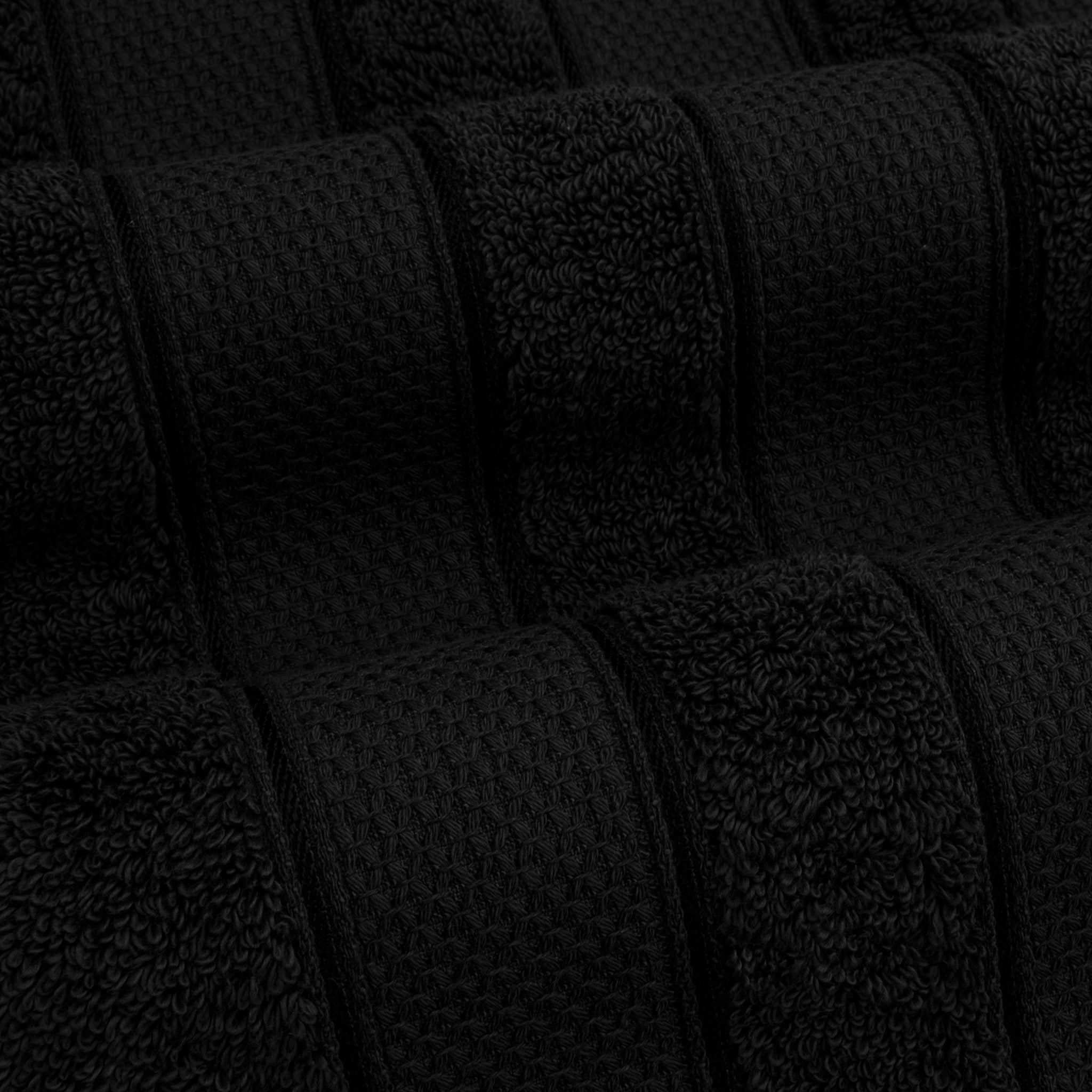 American Soft Linen Salem 4-Pack Hand Towel Sets, 100% Cotton Luxury Turkish Towels, Super Soft, Absorbent, Premium Wholesale Hand Towels - Black 3