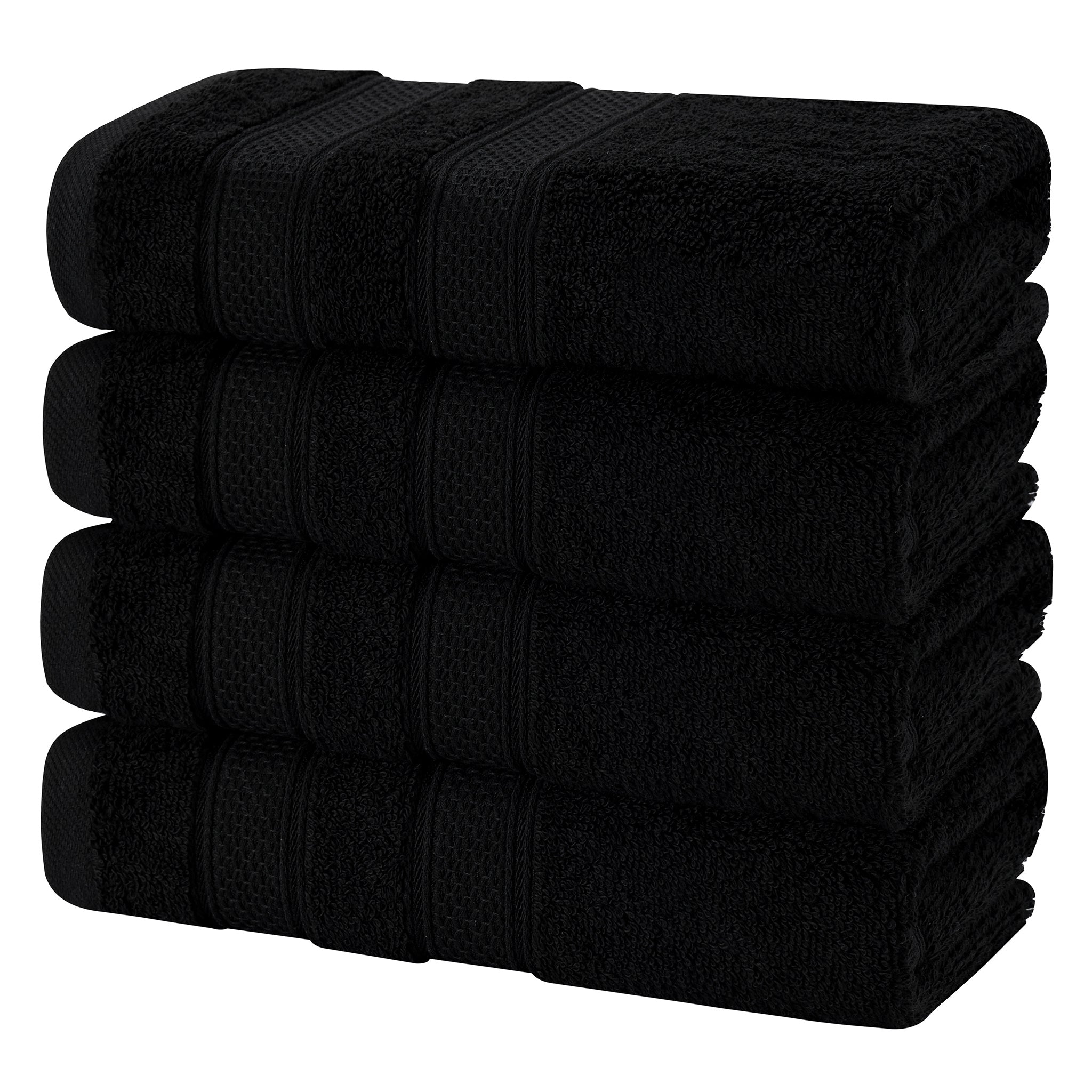 American Soft Linen Salem 4-Pack Hand Towel Sets, 100% Cotton Luxury Turkish Towels, Super Soft, Absorbent, Premium Wholesale Hand Towels - Black 5