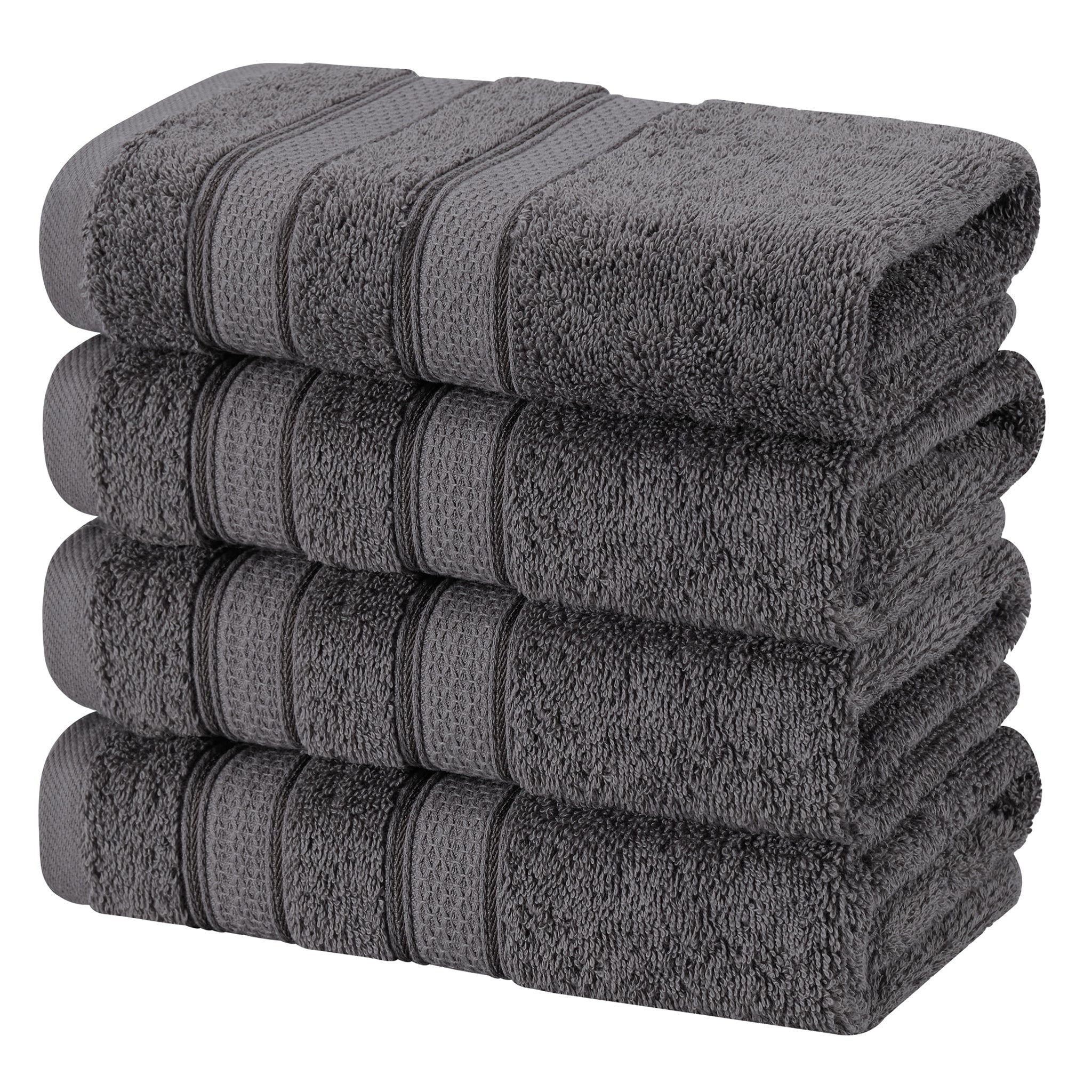 American Soft Linen Salem 4-Pack Hand Towel Sets, 100% Cotton Luxury Turkish Towels, Super Soft, Absorbent, Premium Wholesale Hand Towels - Gray 5