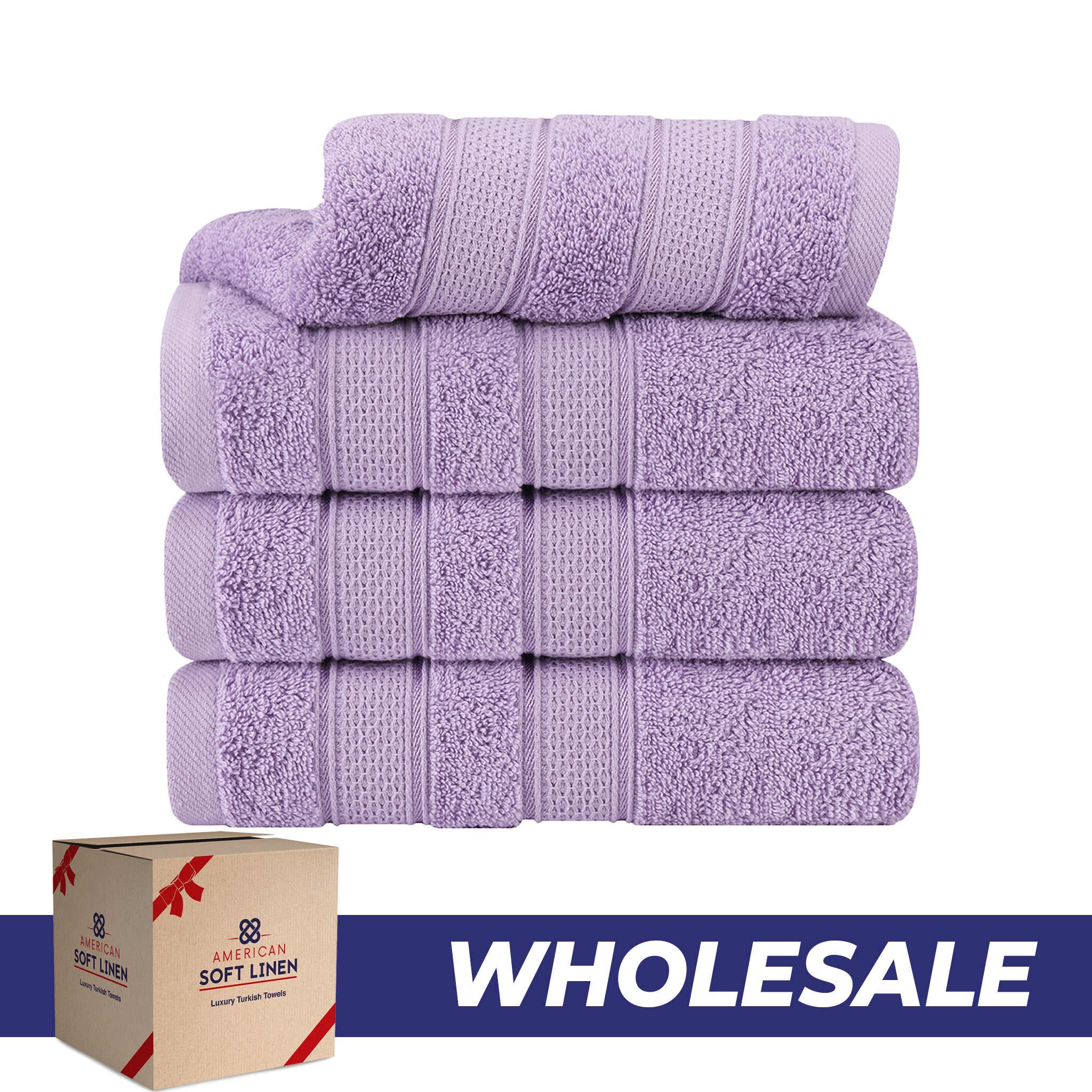 American Soft Linen Salem 4-Pack Hand Towel Sets, 100% Cotton Luxury Turkish Towels, Super Soft, Absorbent, Premium Wholesale Hand Towels - Lilac 0