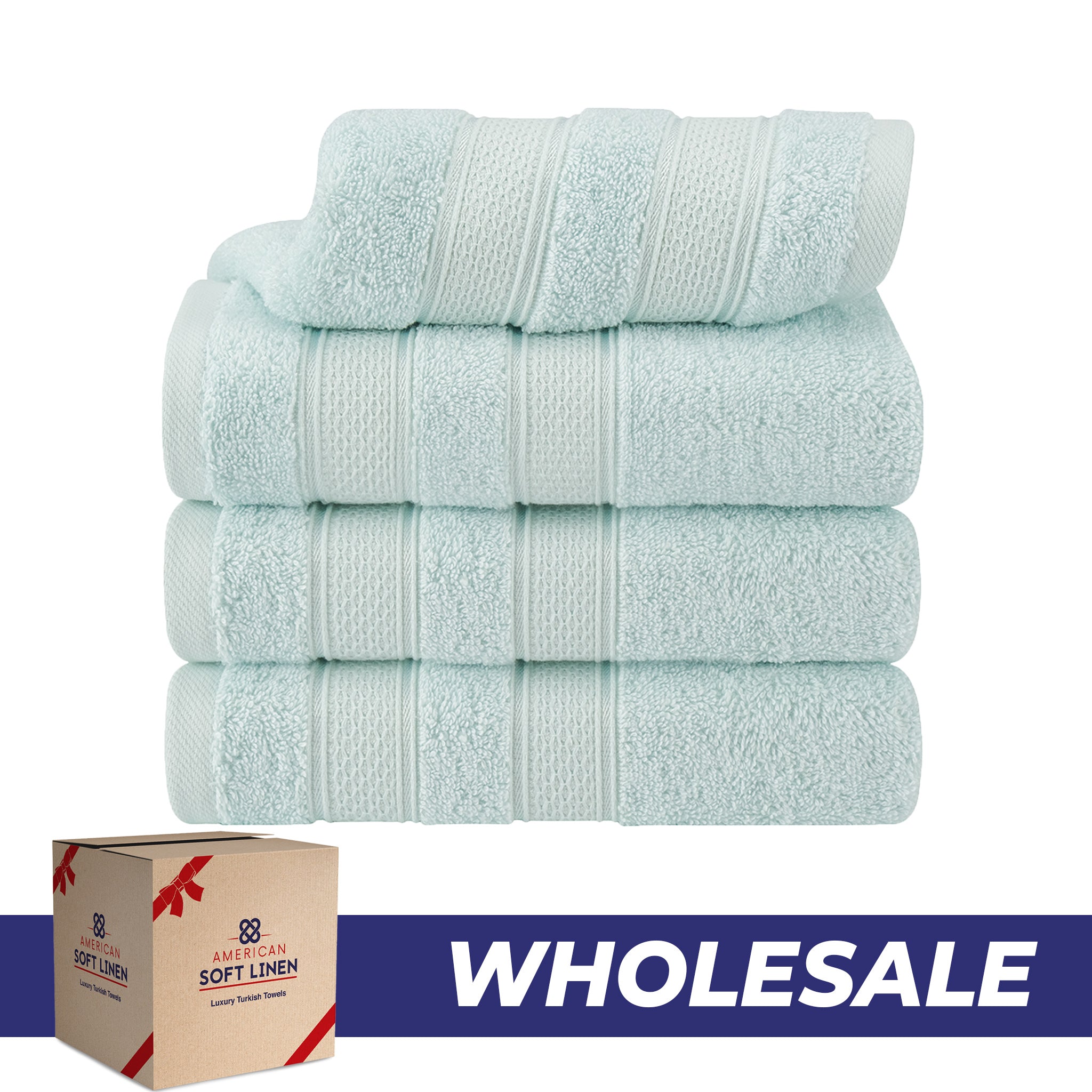 American Soft Linen Salem 4-Pack Hand Towel Sets, 100% Cotton Luxury Turkish Towels, Super Soft, Absorbent, Premium Wholesale Hand Towels - Mint 0