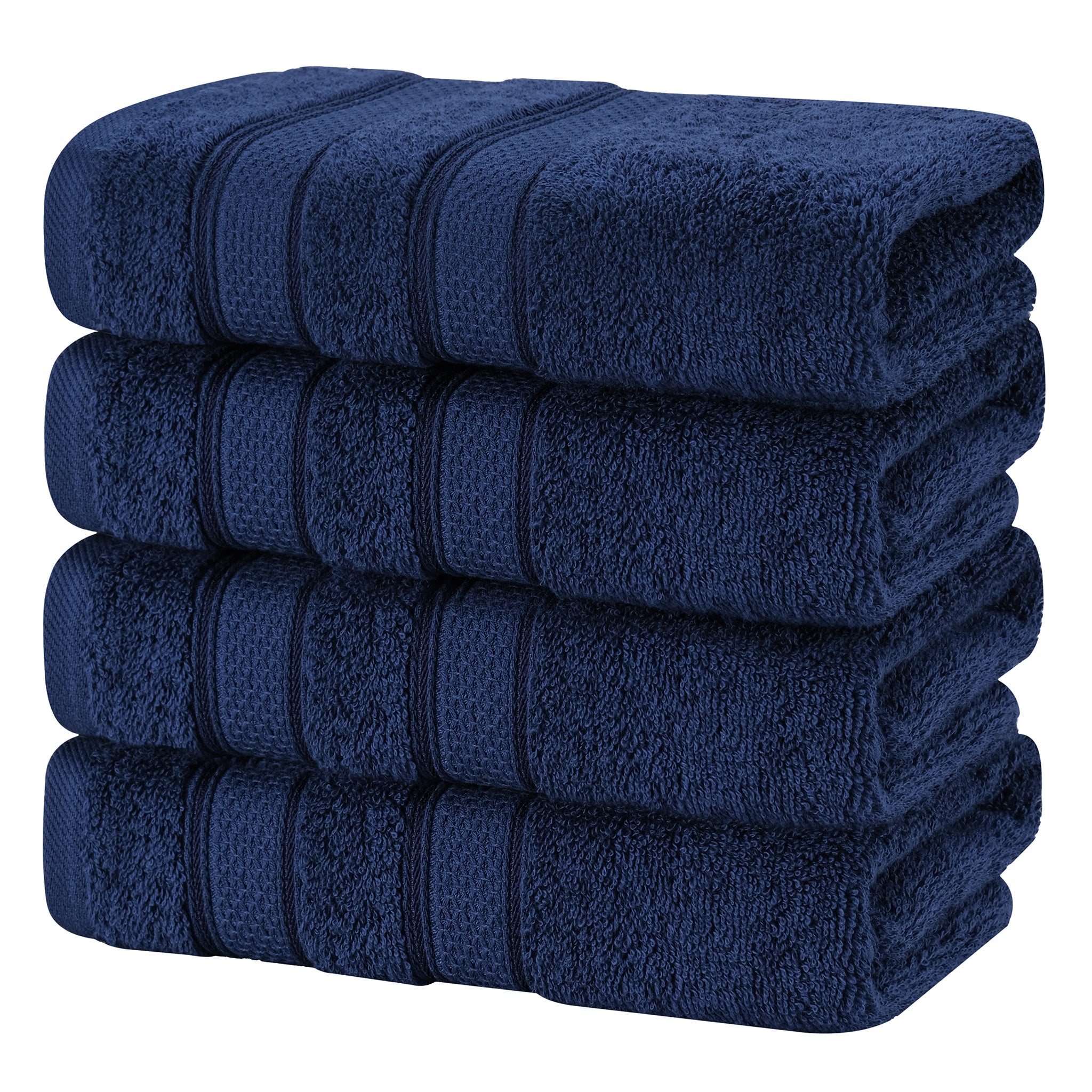 American Soft Linen Salem 4-Pack Hand Towel Sets, 100% Cotton Luxury Turkish Towels, Super Soft, Absorbent, Premium Wholesale Hand Towels - Navy Blue 5