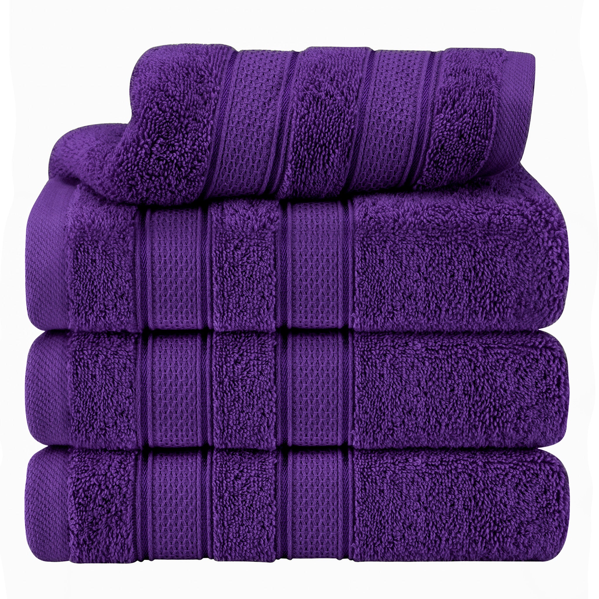 American Soft Linen Salem 4-Pack Hand Towel Sets, 100% Cotton Luxury Turkish Towels, Super Soft, Absorbent, Premium Wholesale Hand Towels - Purple 1
