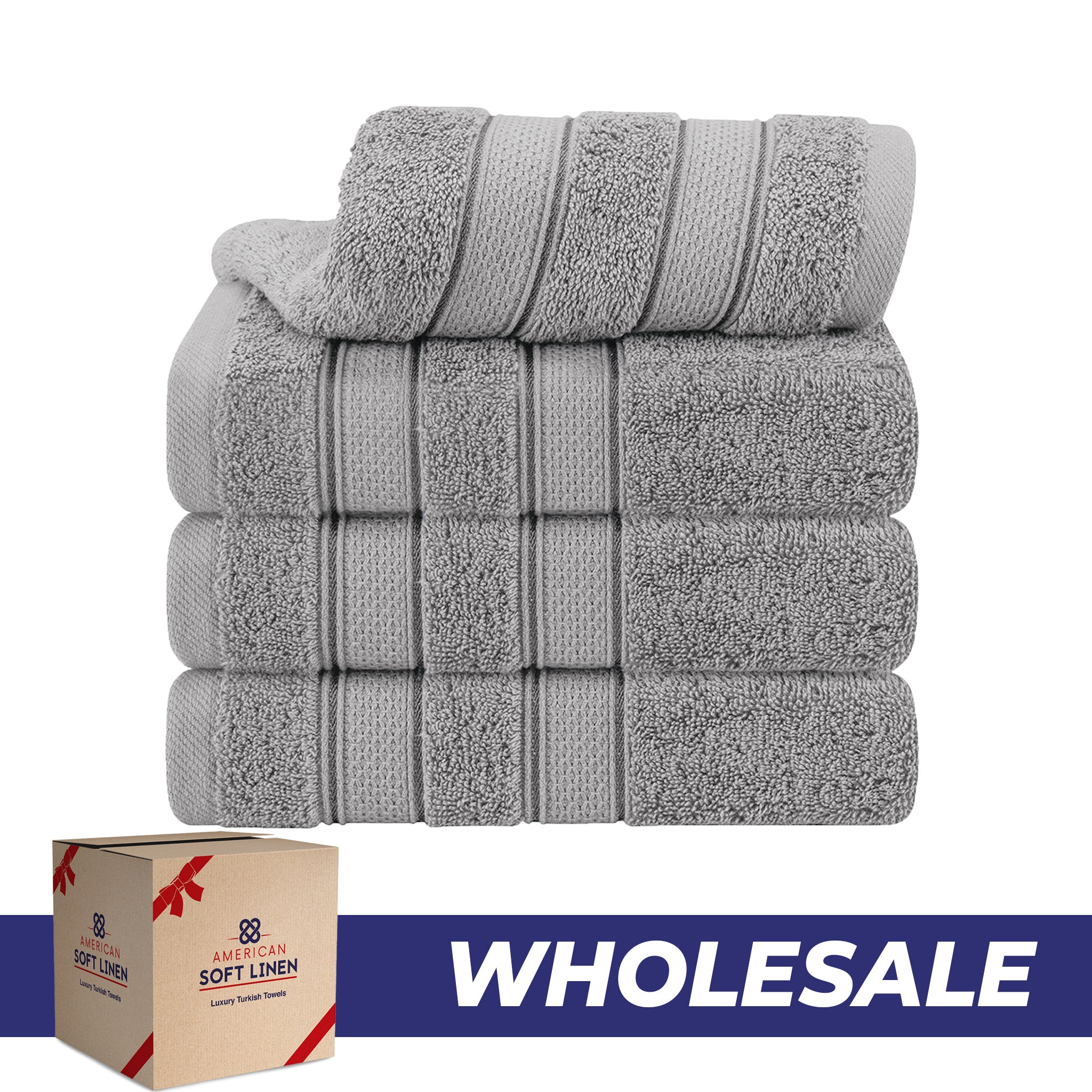 American Soft Linen Salem 4-Pack Hand Towel Sets, 100% Cotton Luxury Turkish Towels, Super Soft, Absorbent, Premium Wholesale Hand Towels - Rockridge Gray 0