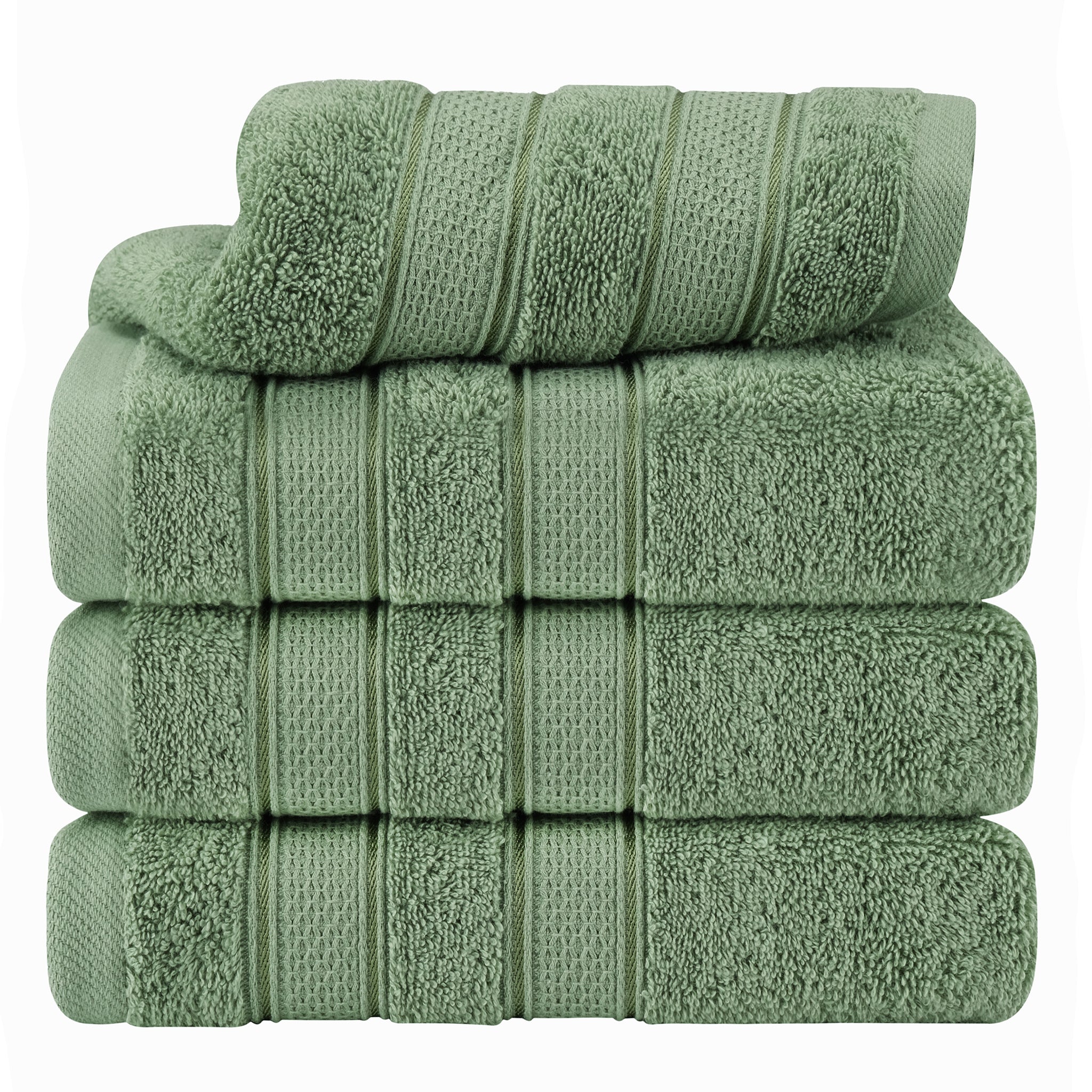 American Soft Linen Salem 4-Pack Hand Towel Sets, 100% Cotton Luxury Turkish Towels, Super Soft, Absorbent, Premium Wholesale Hand Towels - Sage Green 1