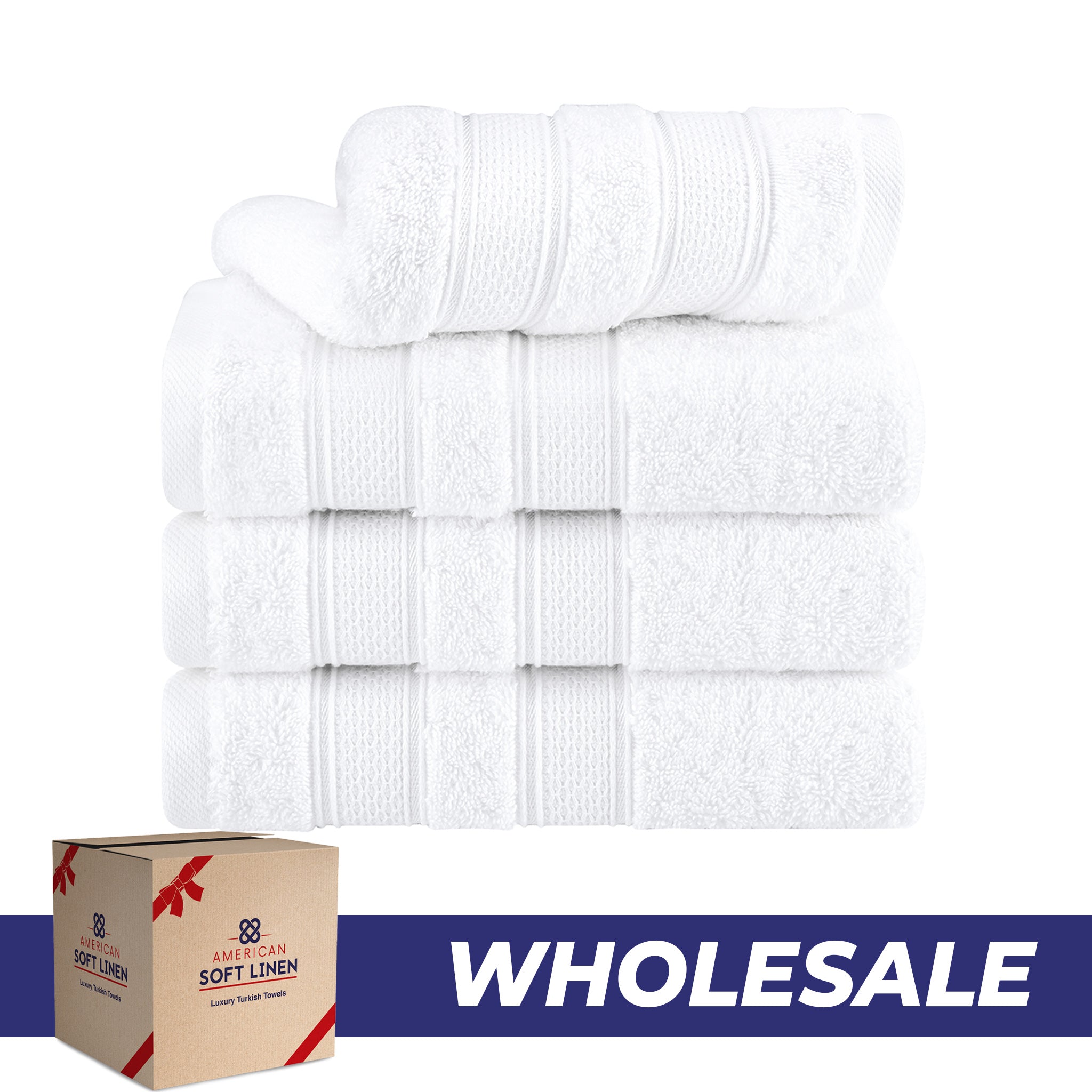 American Soft Linen Salem 4-Pack Hand Towel Sets, 100% Cotton Luxury Turkish Towels, Super Soft, Absorbent, Premium Wholesale Hand Towels - White 0
