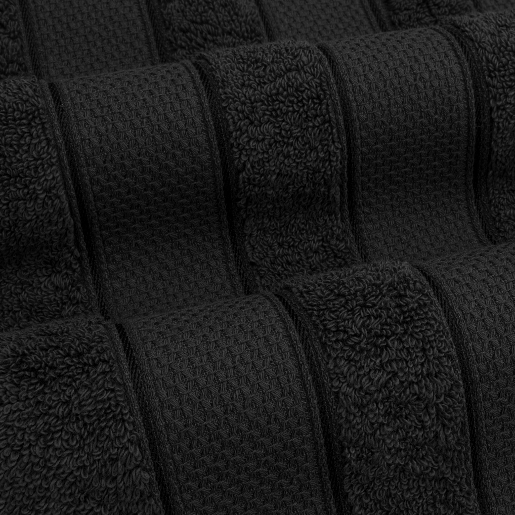 American Soft Linen Salem Collection 6 Piece 100% Cotton Luxury Bath Towel Set Black-3
