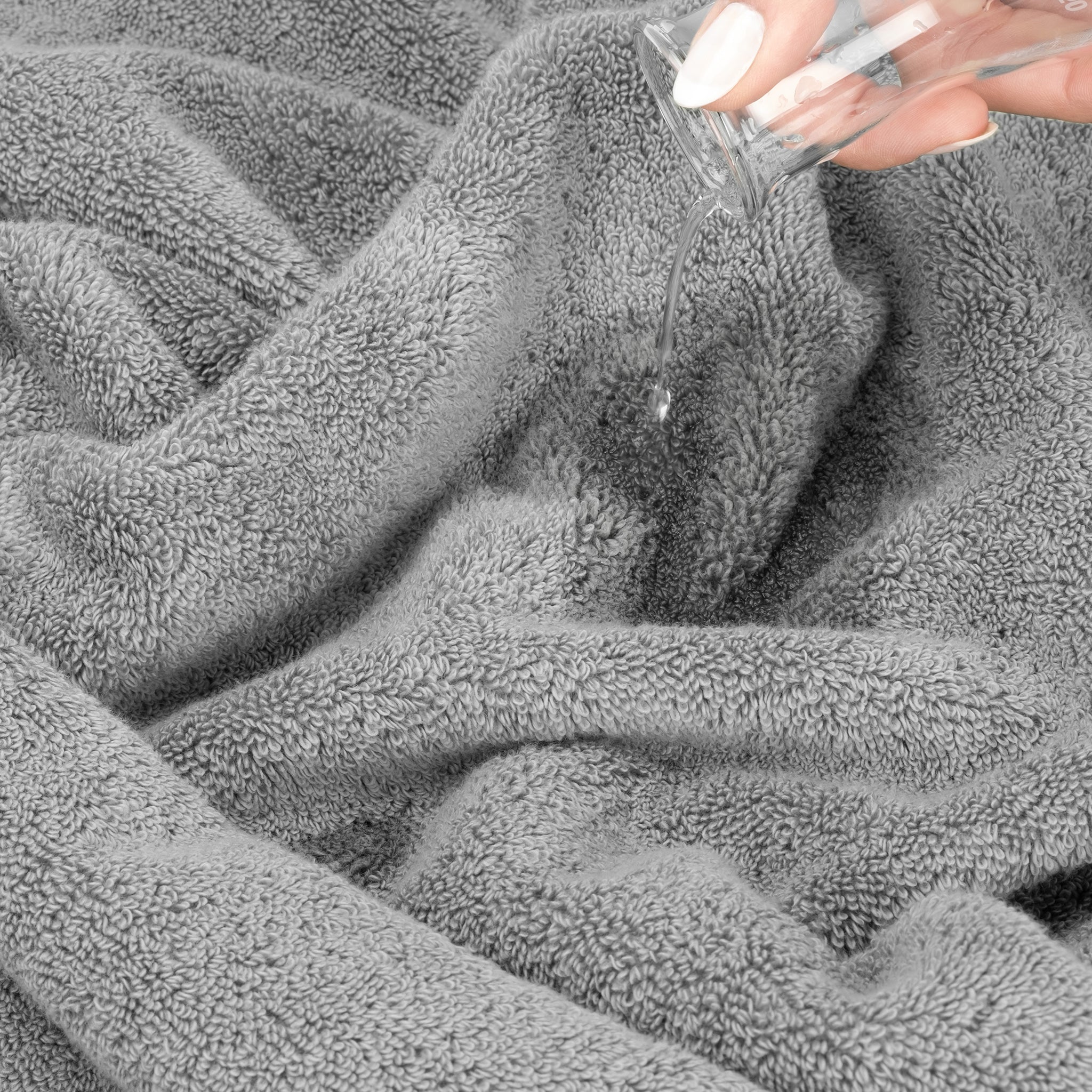 American Soft Linen Salem Collection 6 Piece 100% Cotton Luxury Bath Towel Set Rockridge Gray-7