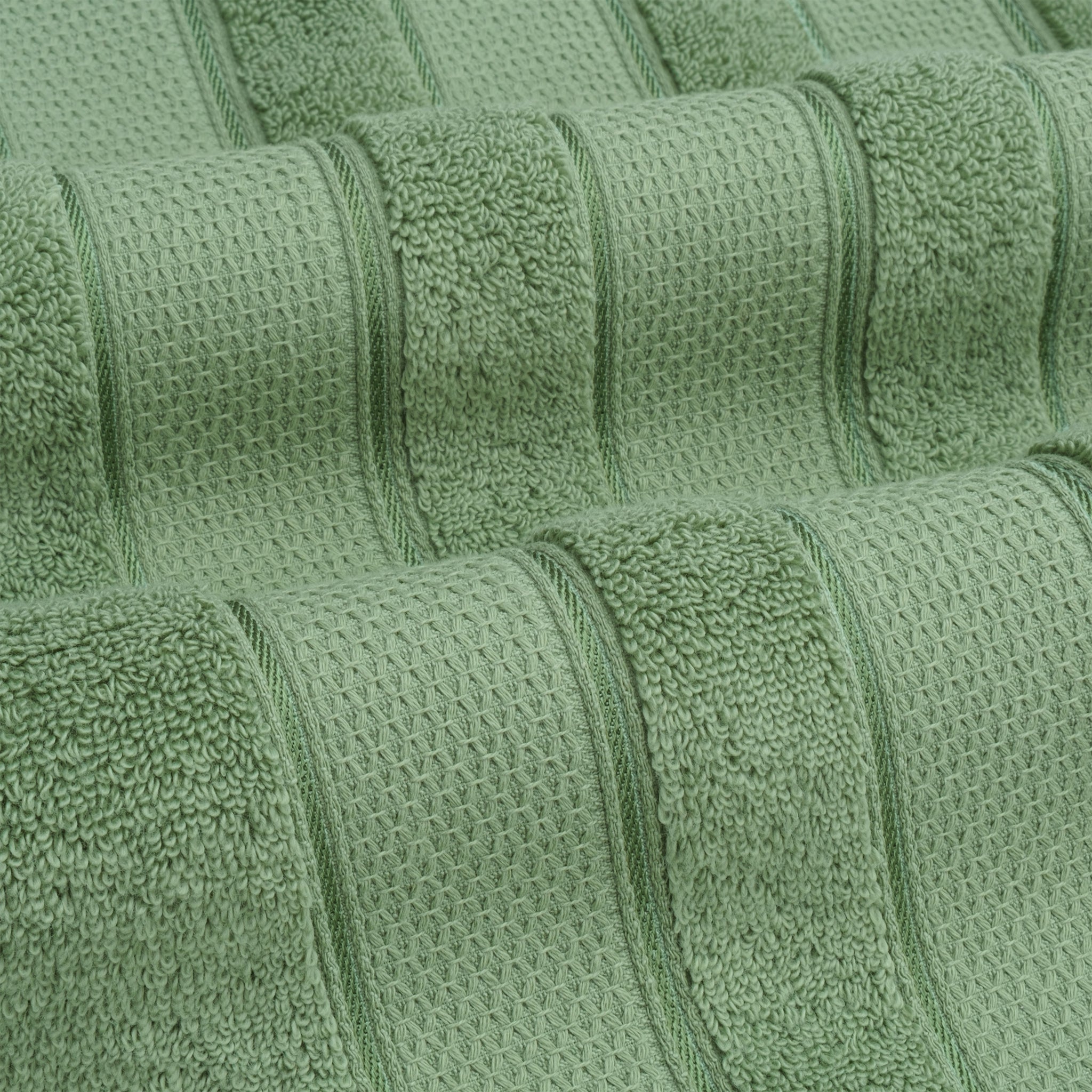 American Soft Linen Salem Collection 6 Piece 100% Cotton Luxury Bath Towel Set Sage Green-3