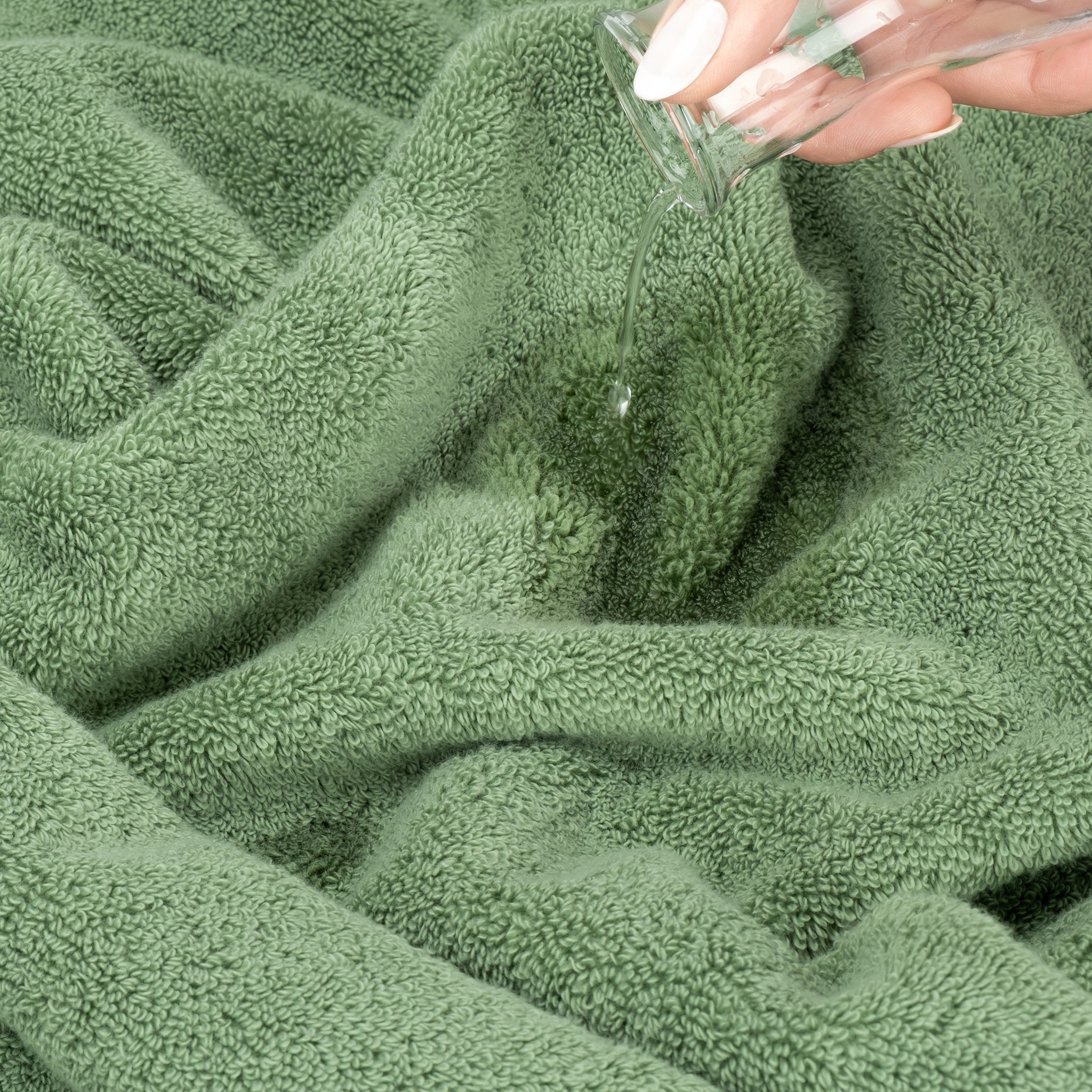 American Soft Linen Salem Collection 6 Piece 100% Cotton Luxury Bath Towel Set Sage Green-7
