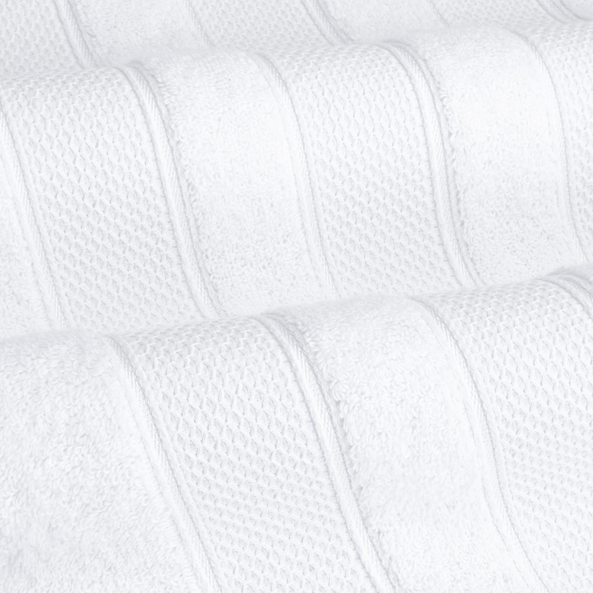 American Soft Linen Salem Collection 6 Piece 100% Cotton Luxury Bath Towel Set White-3