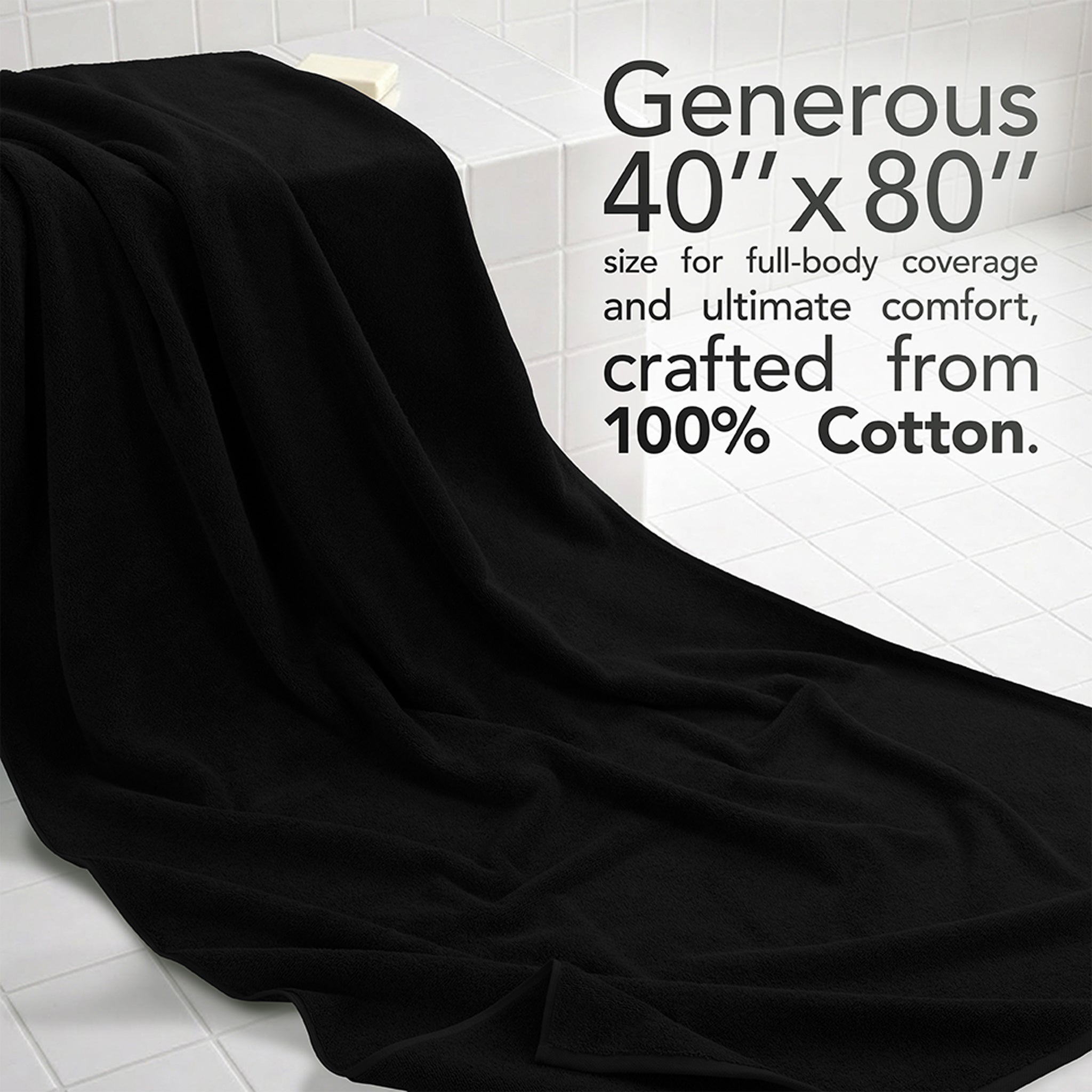40x80 Oversized Bath Sheets – 12 Pack | Premium 600 GSM Cotton
