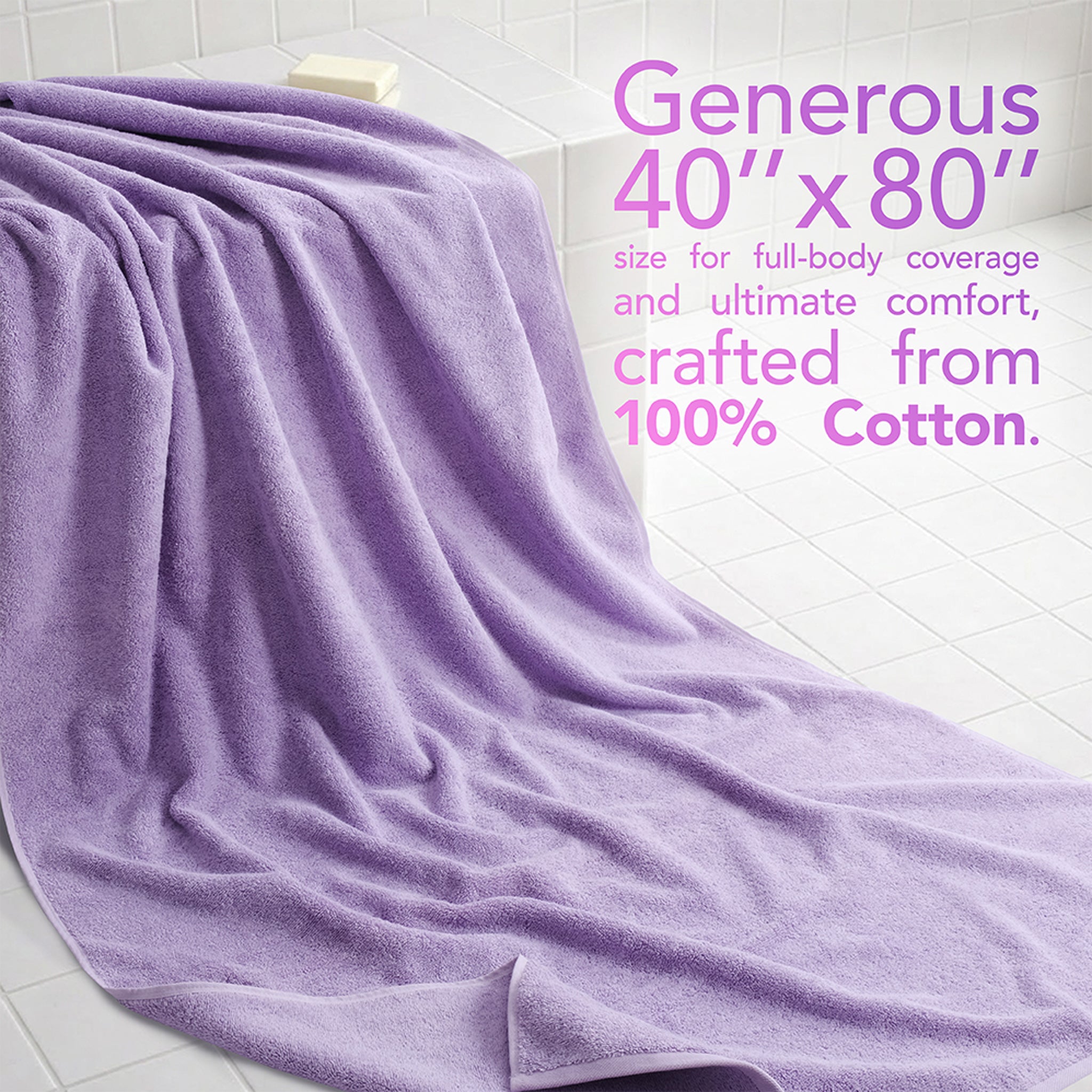40x80 Oversized Bath Sheets – 12 Pack | Premium 600 GSM Cotton