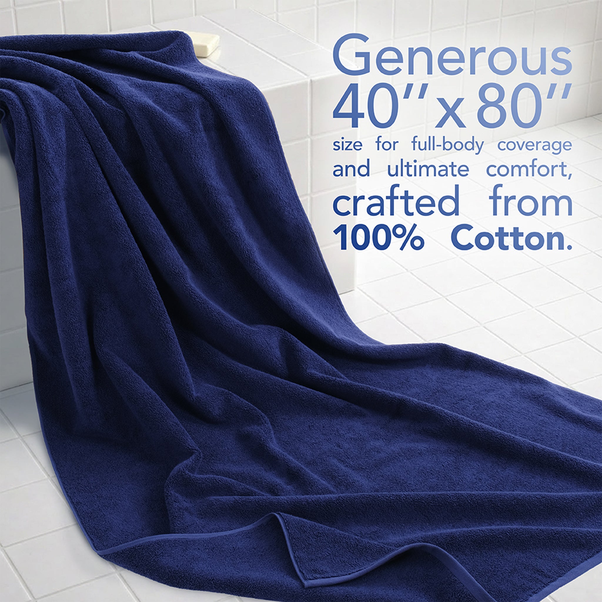 40x80 Oversized Bath Sheets – 12 Pack | Premium 600 GSM Cotton