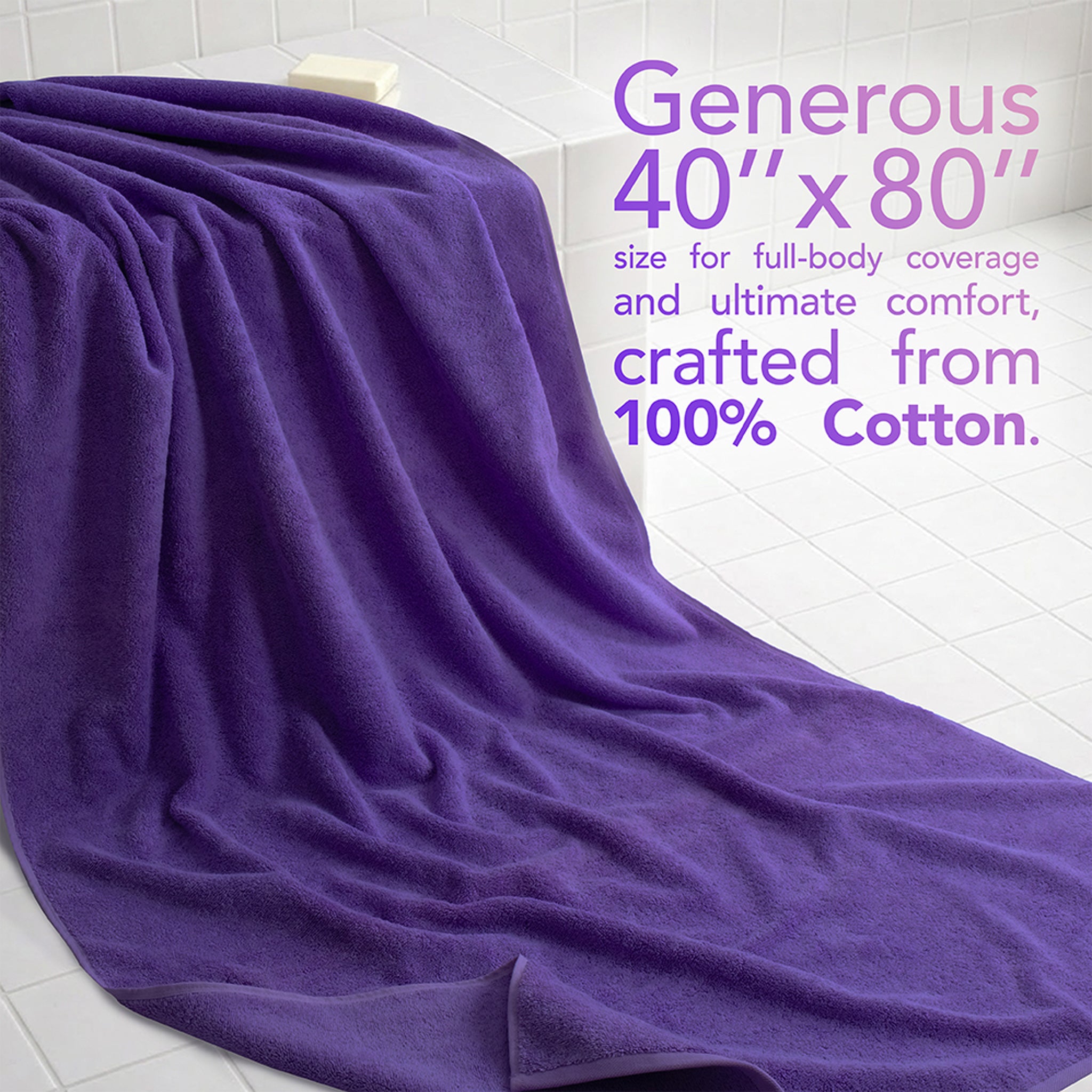 40x80 Oversized Bath Sheets – 12 Pack | Premium 600 GSM Cotton