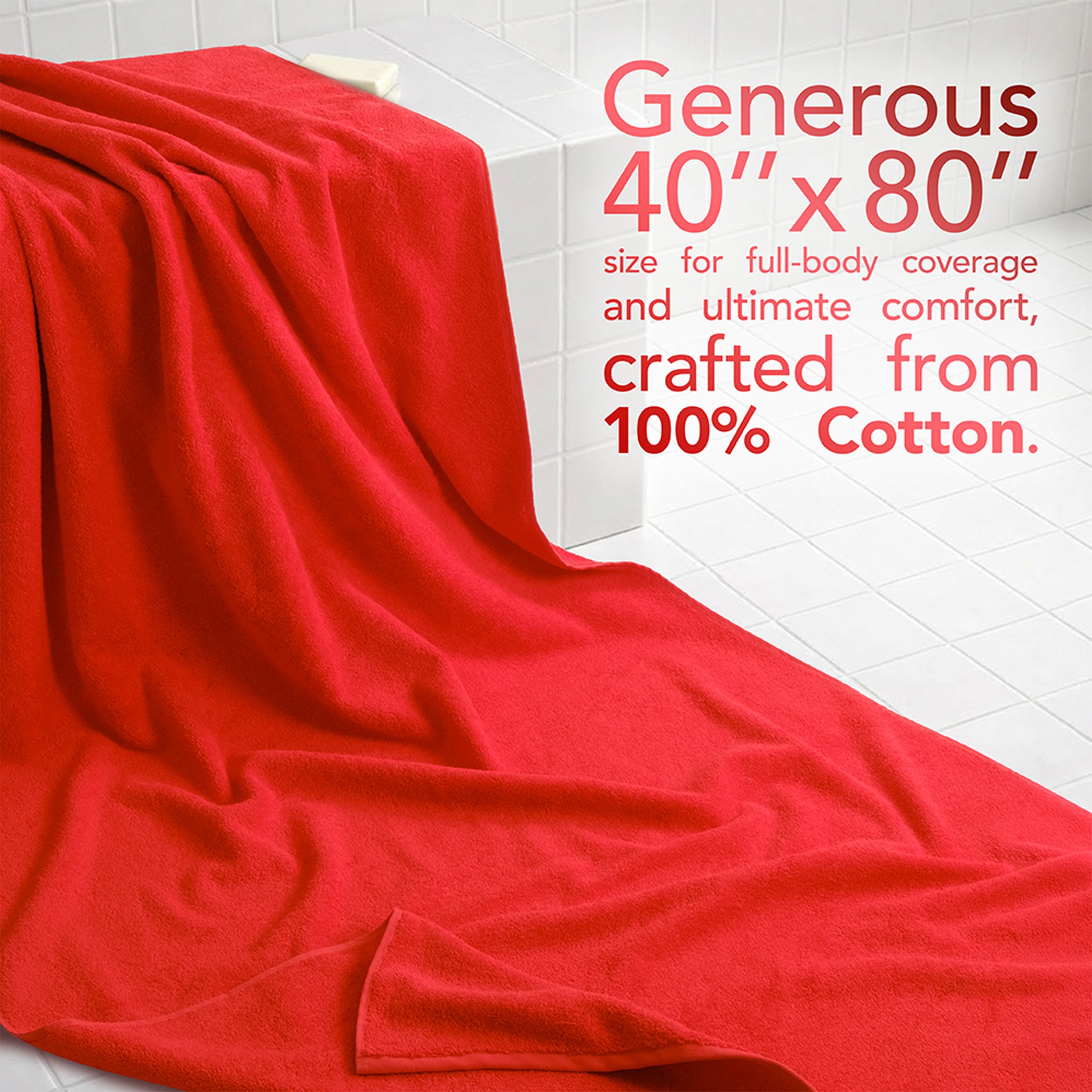 40x80 Oversized Bath Sheets – 12 Pack | Premium 600 GSM Cotton