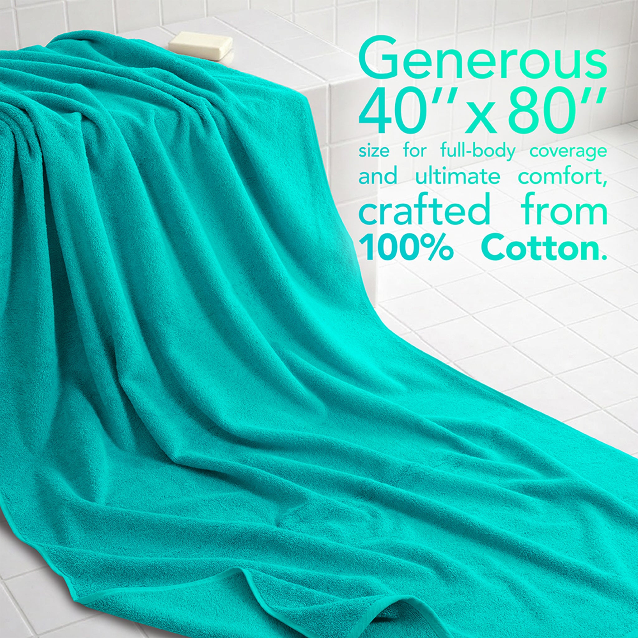 40x80 Oversized Bath Sheets – 12 Pack | Premium 600 GSM Cotton