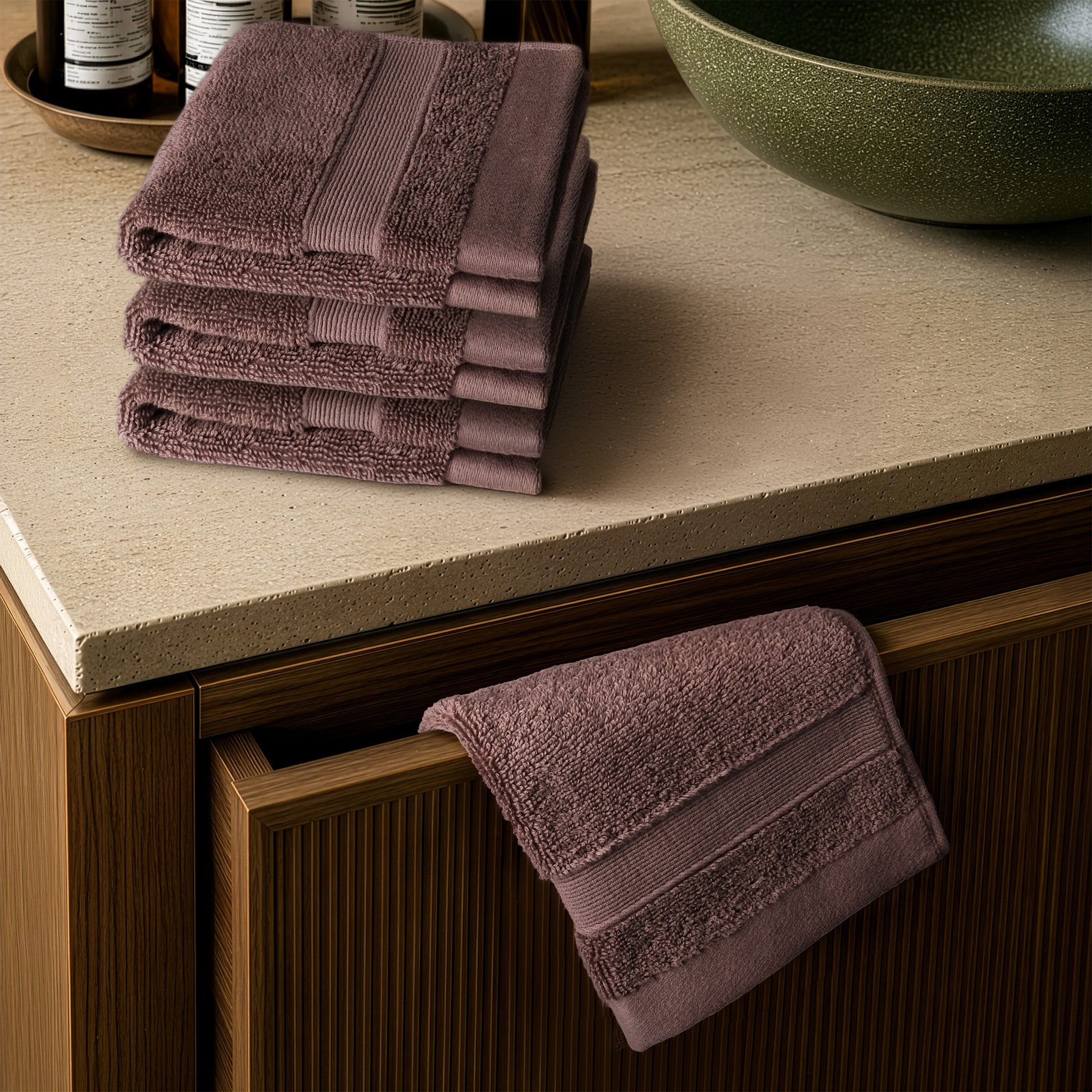 SIENA 4-Piece Turkish Cotton Luxury Washcloths Set – 700 GSM