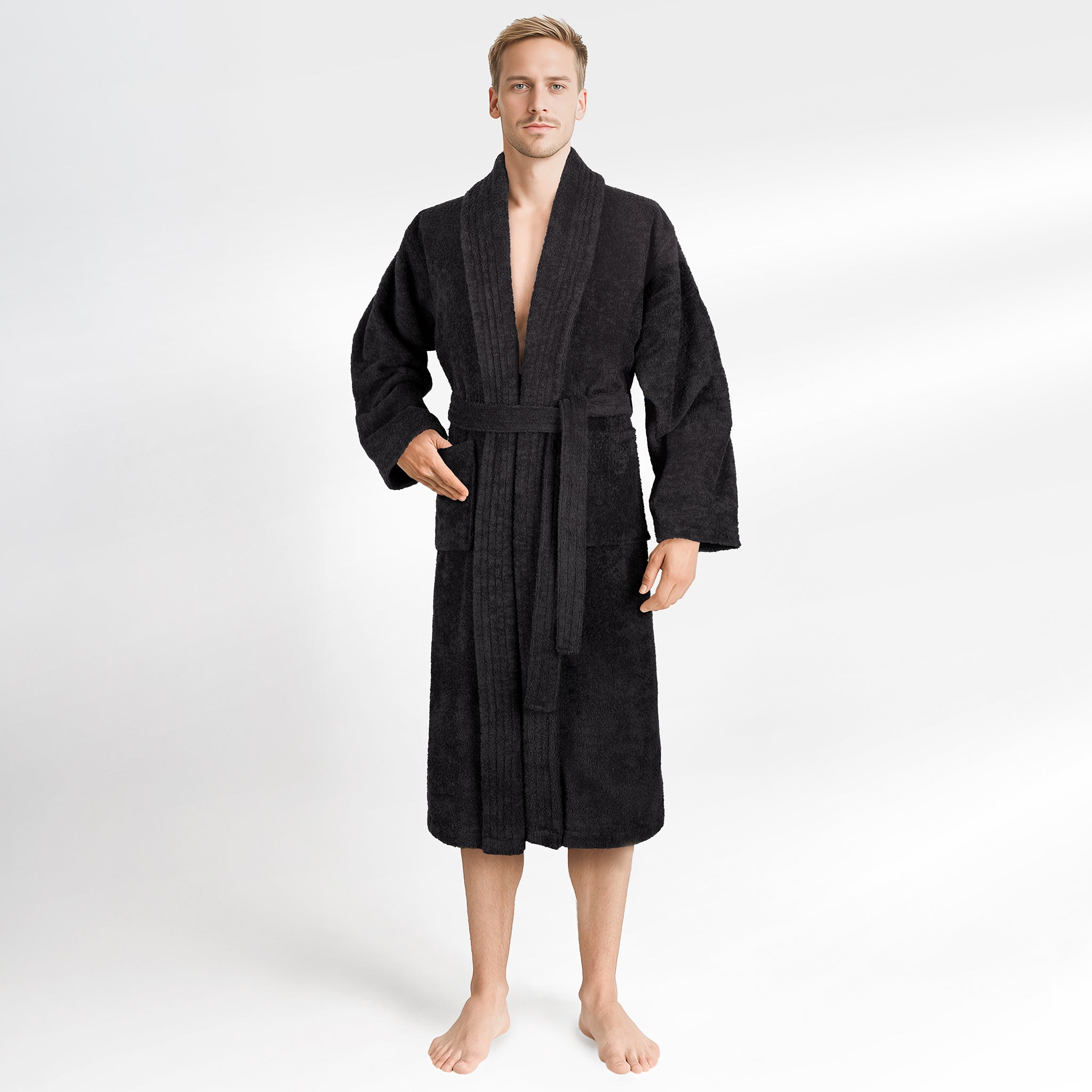 American Soft Linen Luxury Men’s 100% Cotton Turkish Bathrobe – Quick Dry, Soft, Absorbent & Lightweight