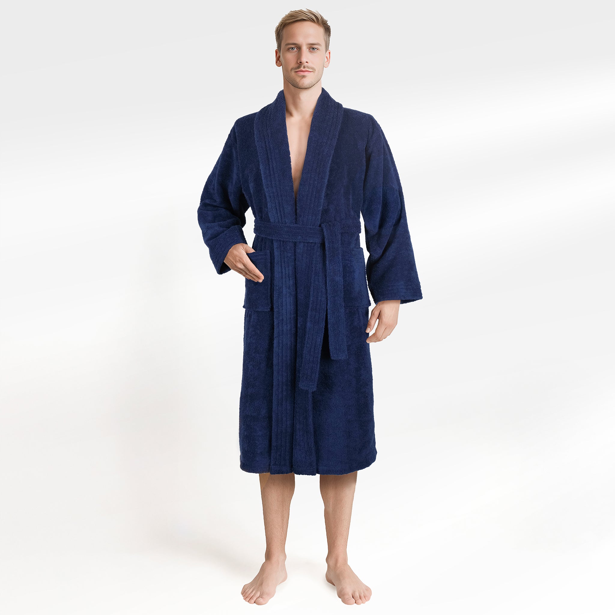 American Soft Linen Luxury Men’s 100% Cotton Turkish Bathrobe – Quick Dry, Soft, Absorbent & Lightweight