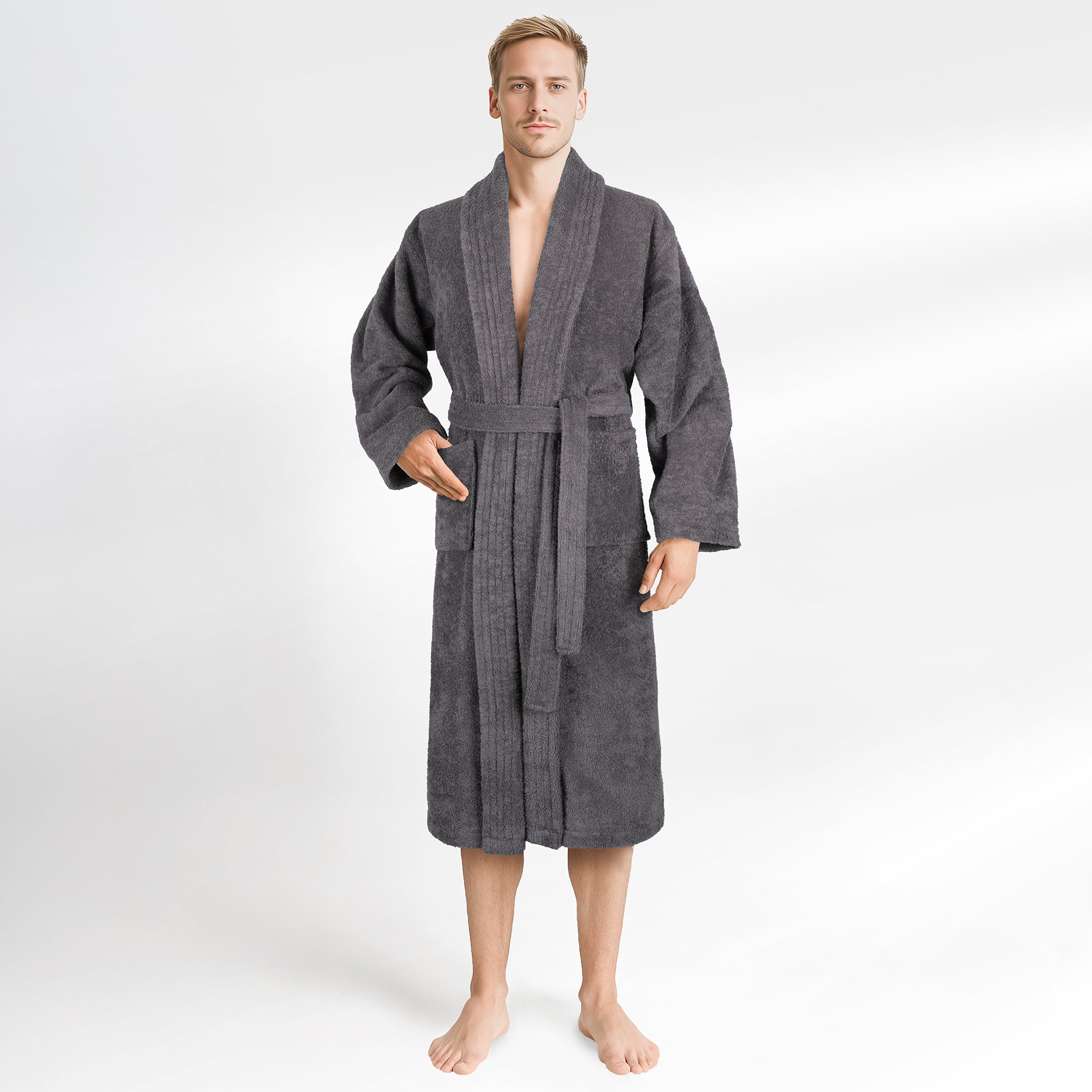 American Soft Linen Luxury Men’s 100% Cotton Turkish Bathrobe – Quick Dry, Soft, Absorbent & Lightweight