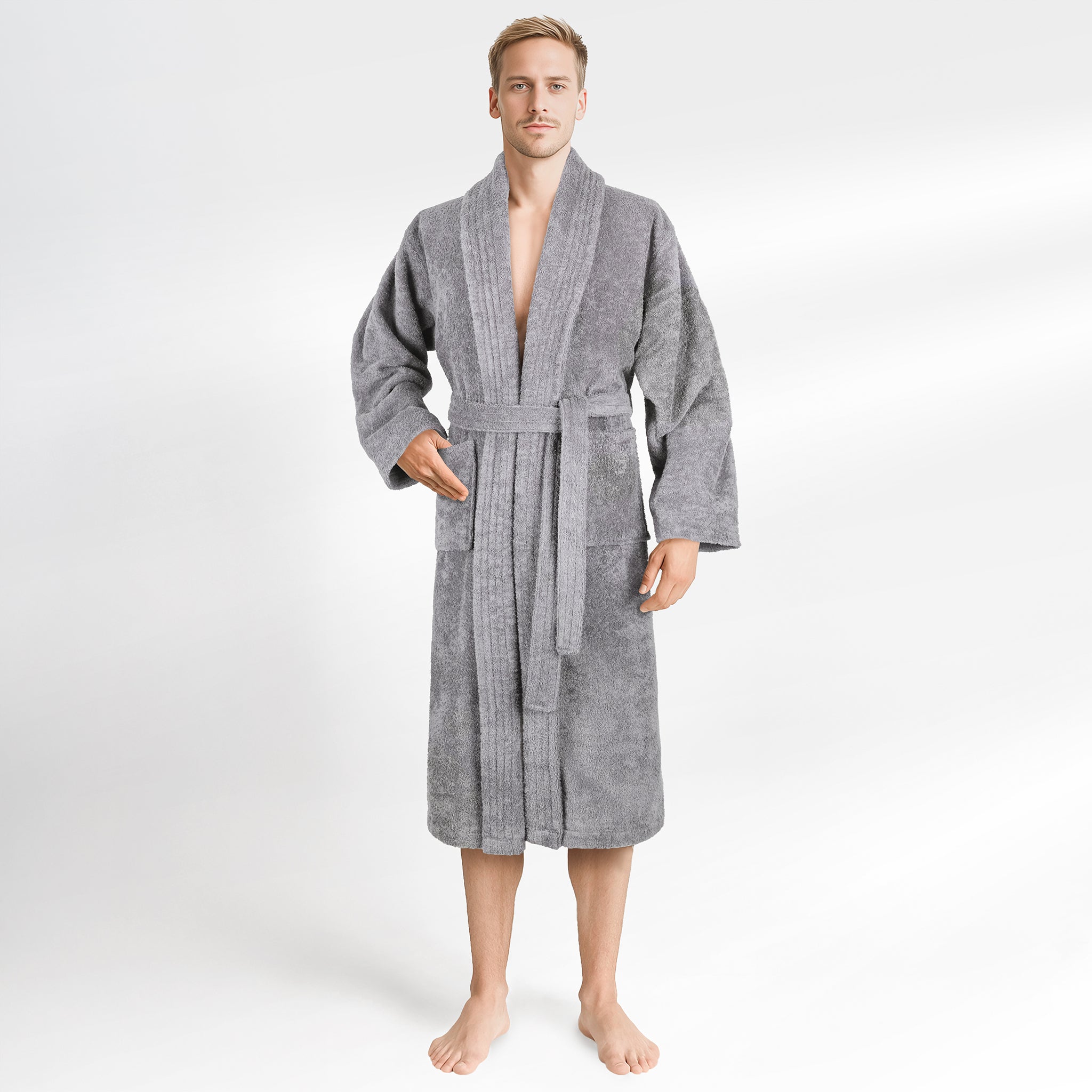 American Soft Linen Luxury Men’s 100% Cotton Turkish Bathrobe – Quick Dry, Soft, Absorbent & Lightweight