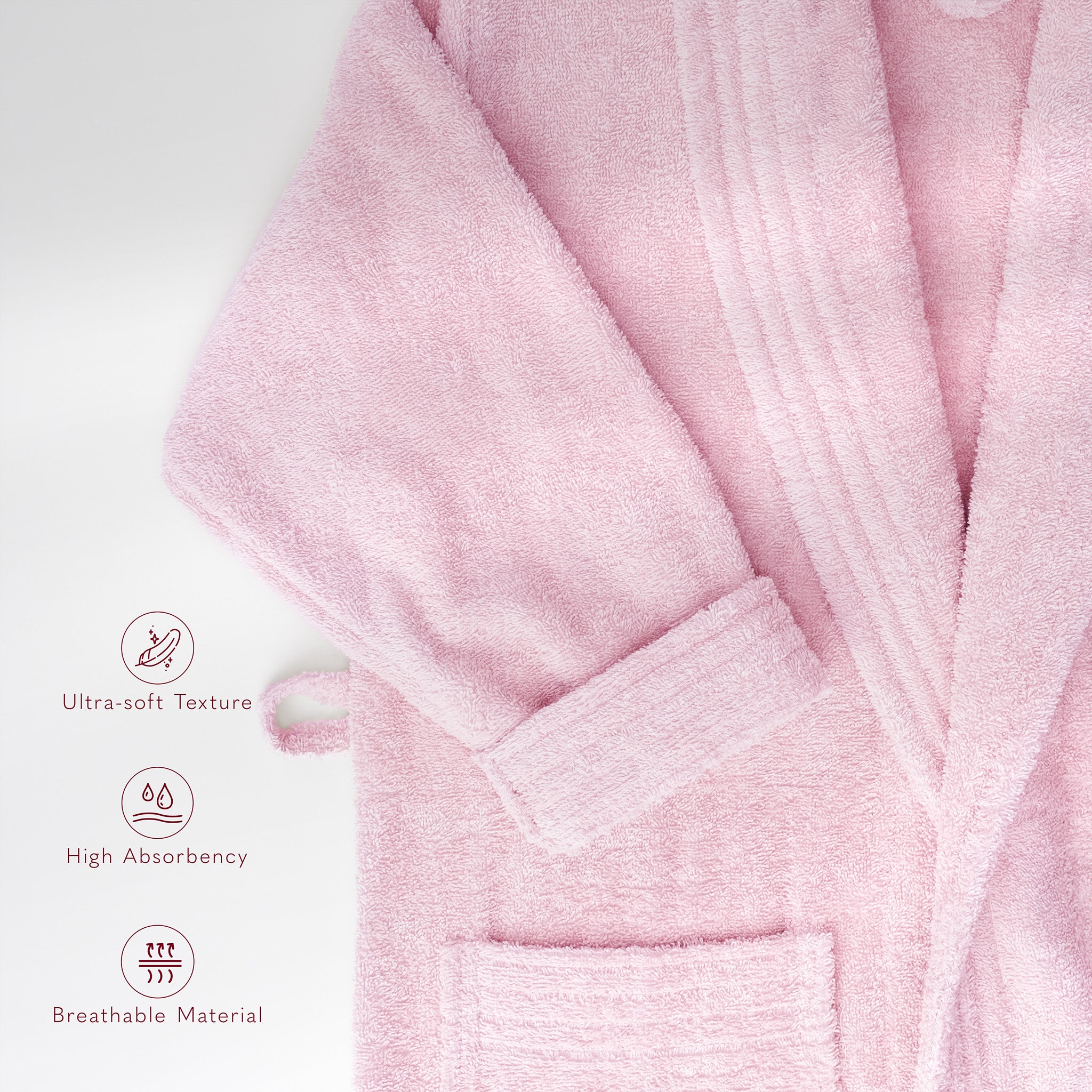 American Soft Linen Luxury Women’s Robe – 100% Cotton 380 GSM Quick Dry Turkish Bathrobe for Wholesale - M Pink 4