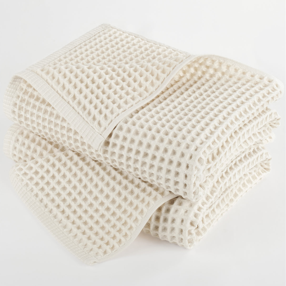 American Soft Linen 100% Cotton Waffle Bath Towels 2 Pack - Beige 1