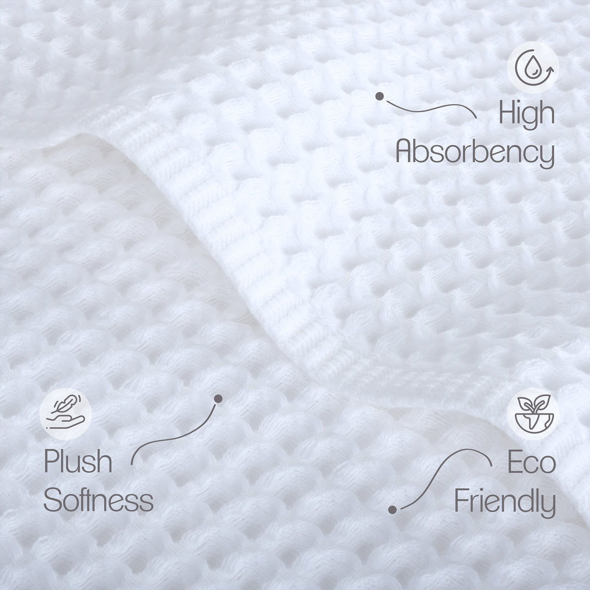 American Soft Linen 100% Cotton Waffle Hand Towels Set 2 pack Wholesale – 60 Case White 7