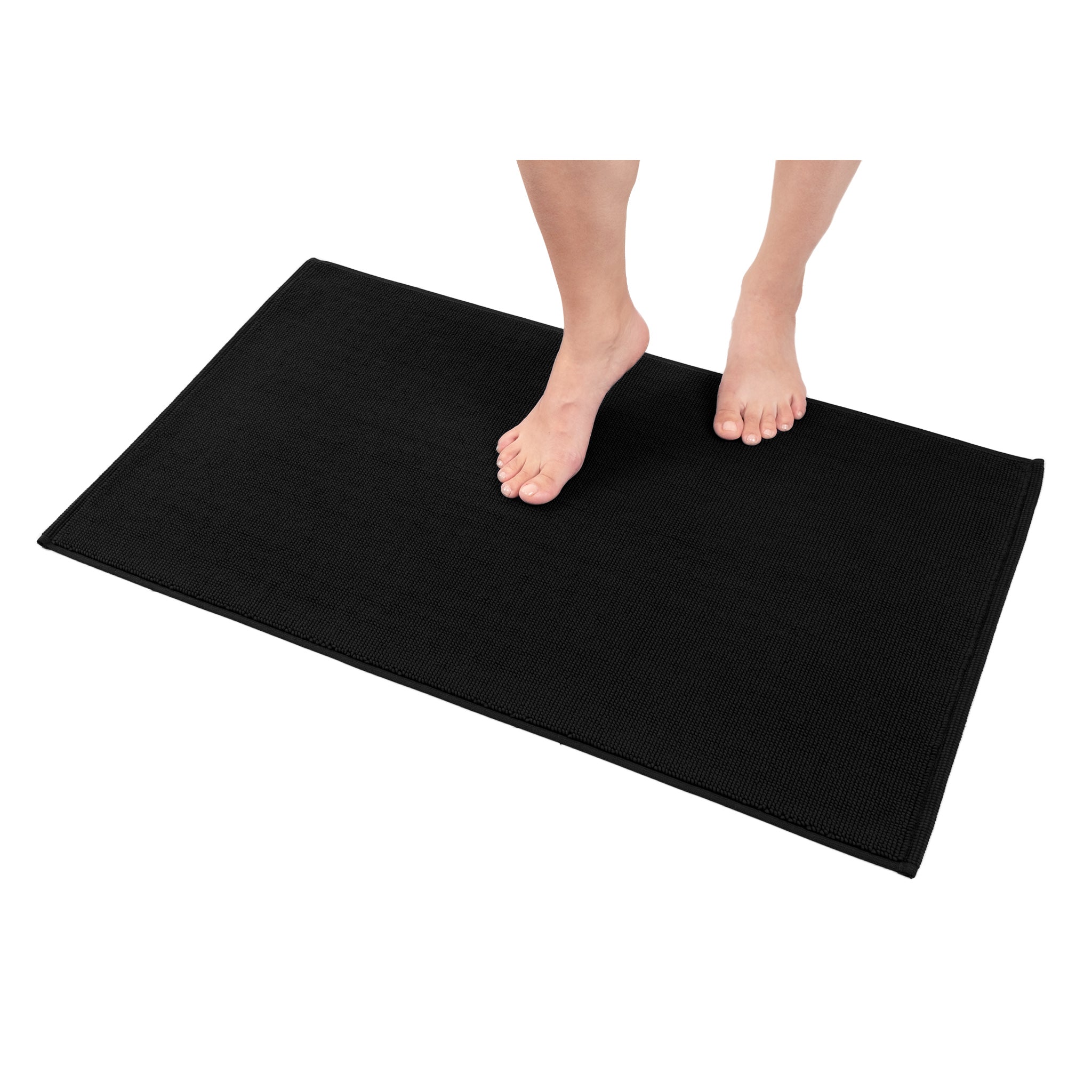 American Soft Linen 100% Cotton Non-Slip 17x24 Inch Bath Rug Wholesale black-1