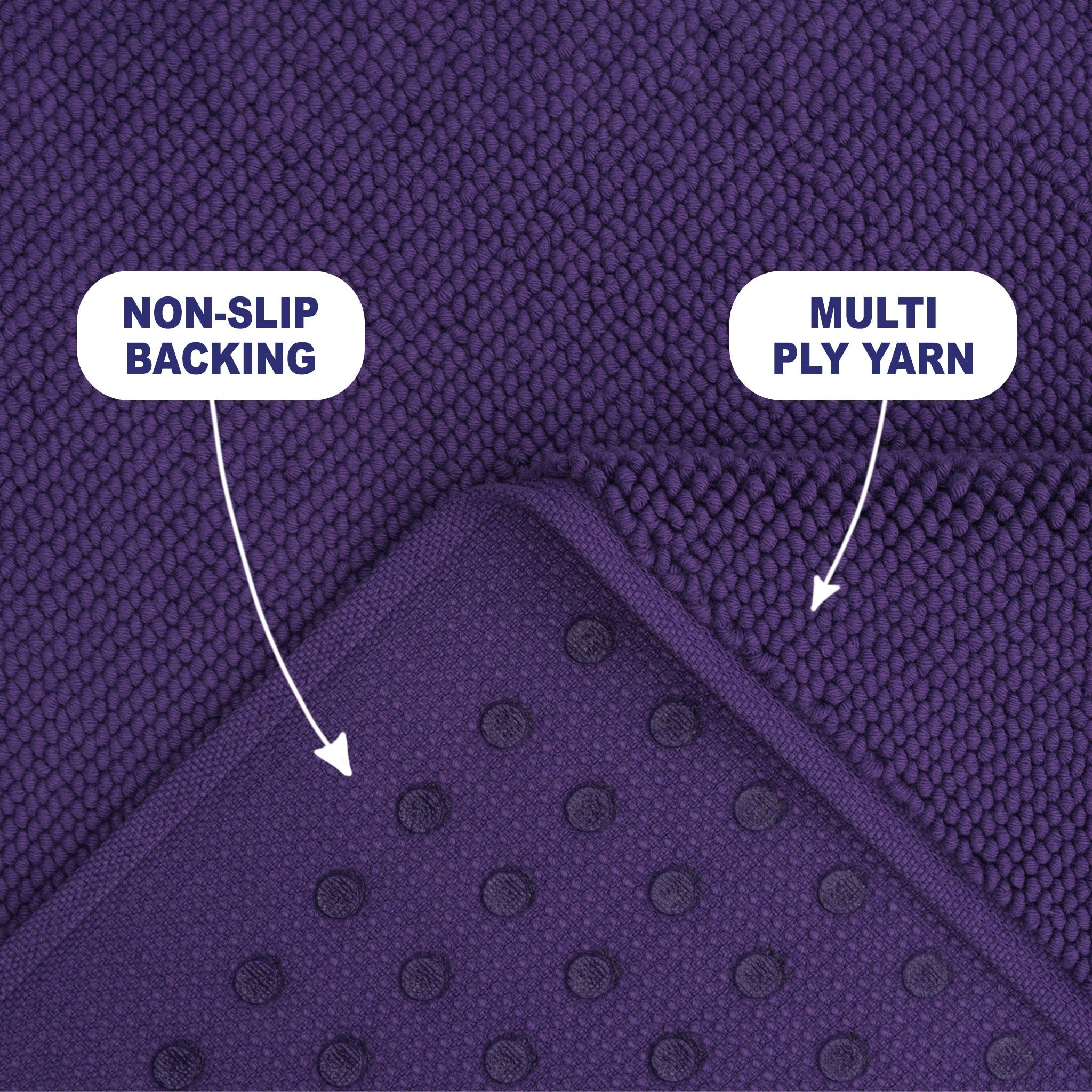 American Soft Linen 100% Cotton Non-Slip 17x24 Inch Bath Rug Wholesale purple-2