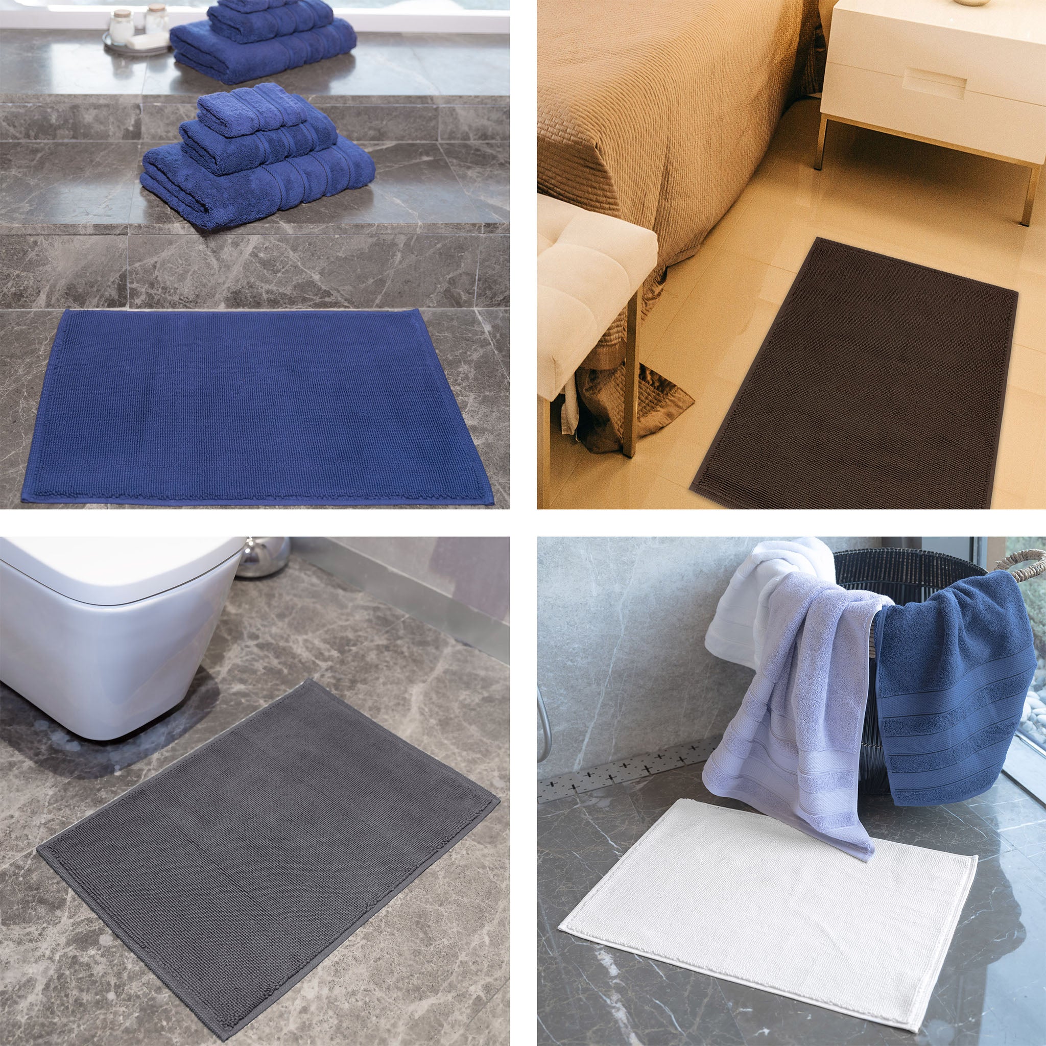 American Soft Linen 100% Cotton Non-Slip 17x24 Inch Bath Rug Wholesale white-6