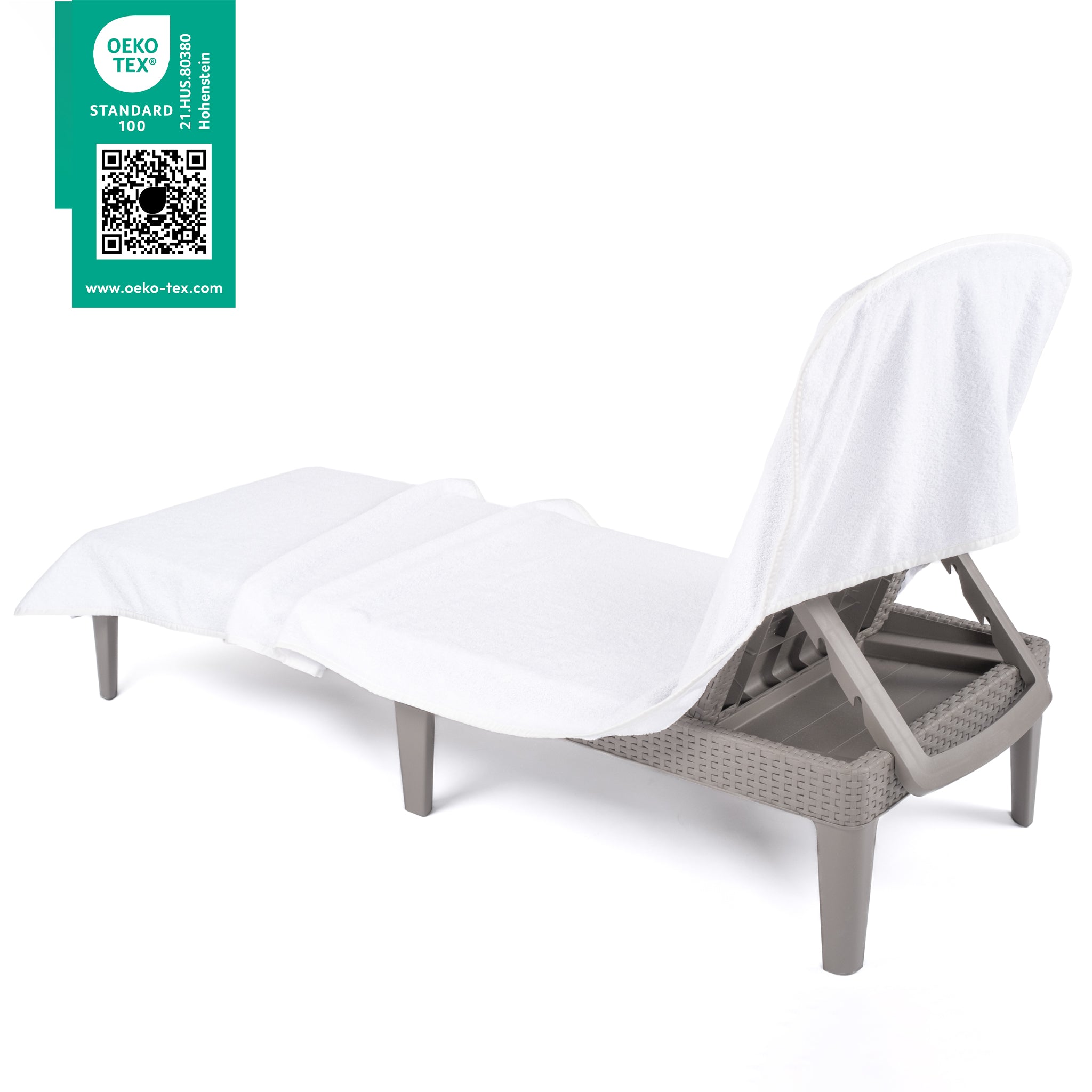 American Soft Linen 2 Pack Chaise Lounge Covers with Pocket, 86" x 32" Oversized Beach and Pool Lounge Chair Towels