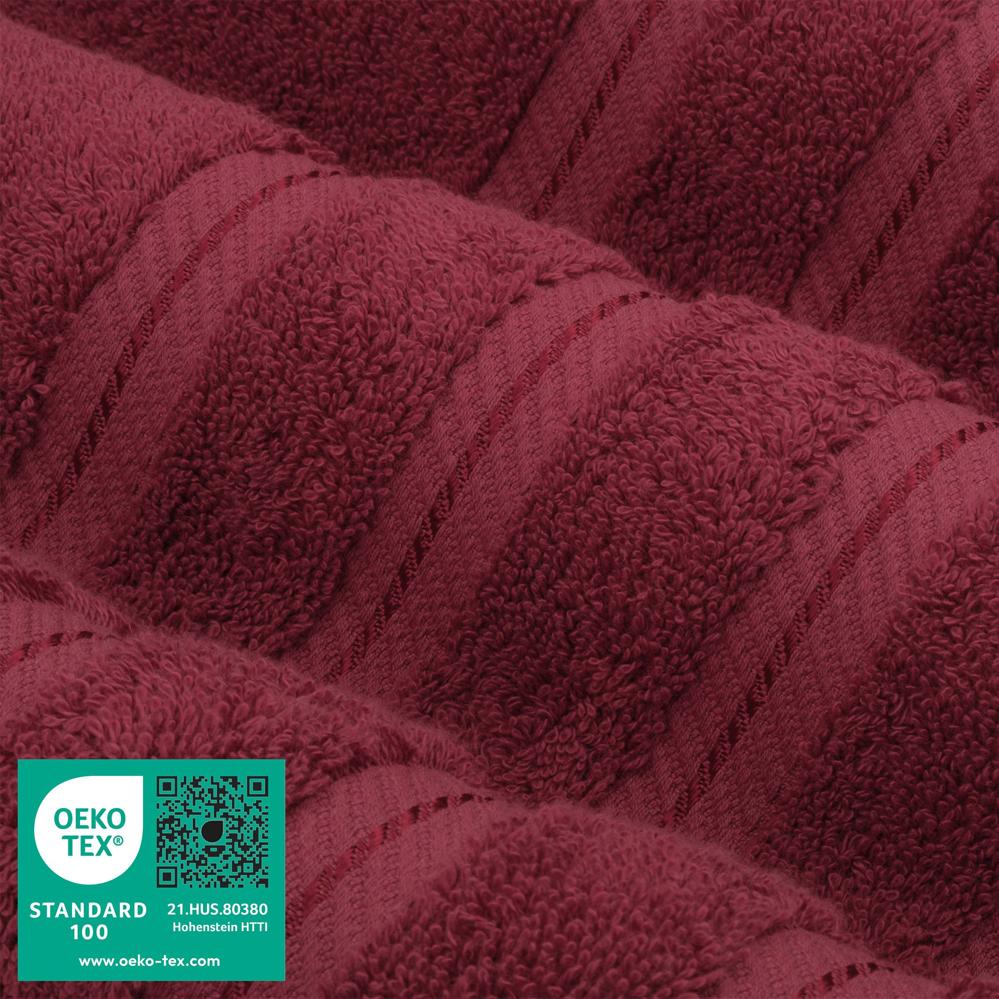 American Soft Linen 3 Piece Luxury Hotel Towel Set 20 set case pack bordeaux-red-3