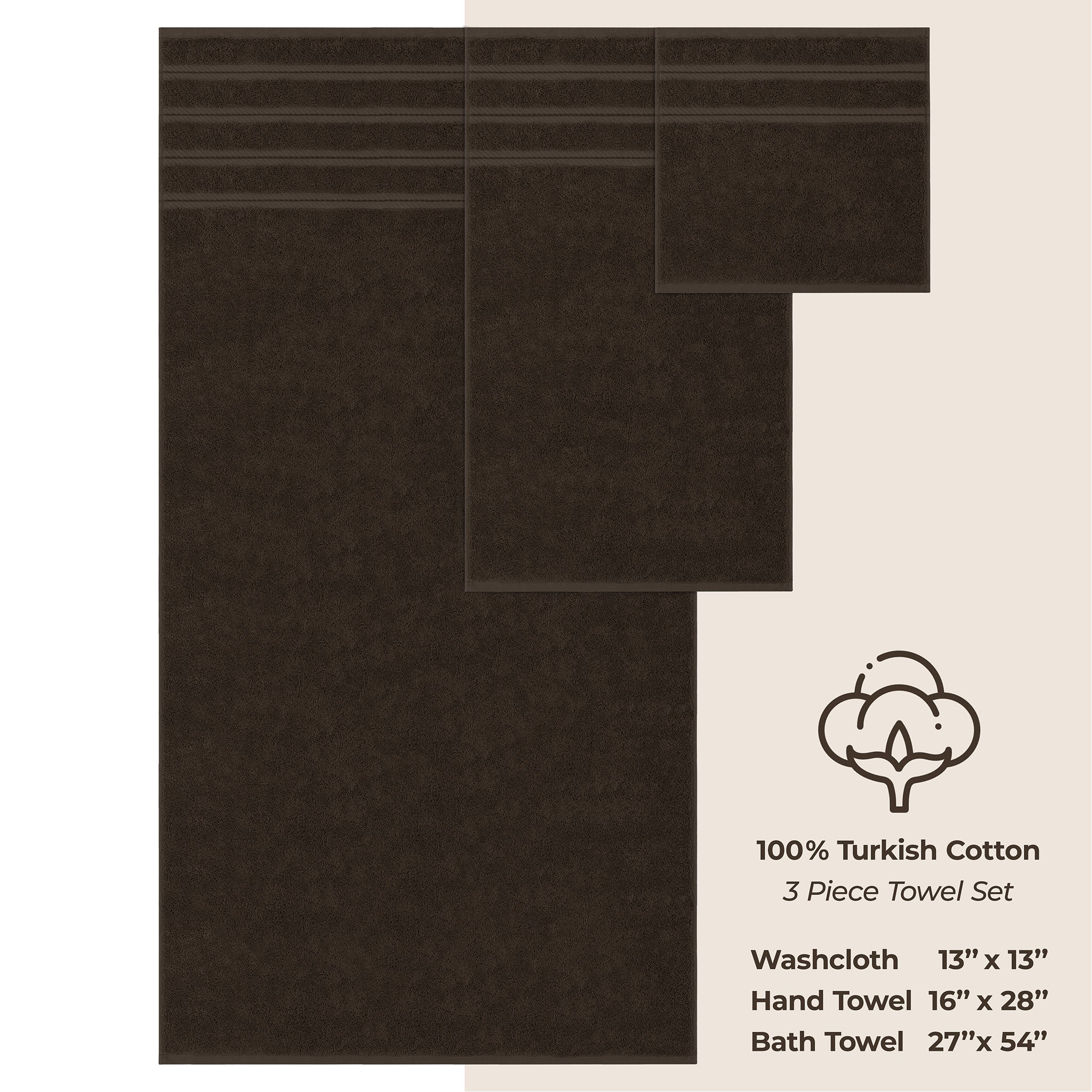 American Soft Linen 3 Piece Luxury Hotel Towel Set 20 set case pack chocolate-brown-4