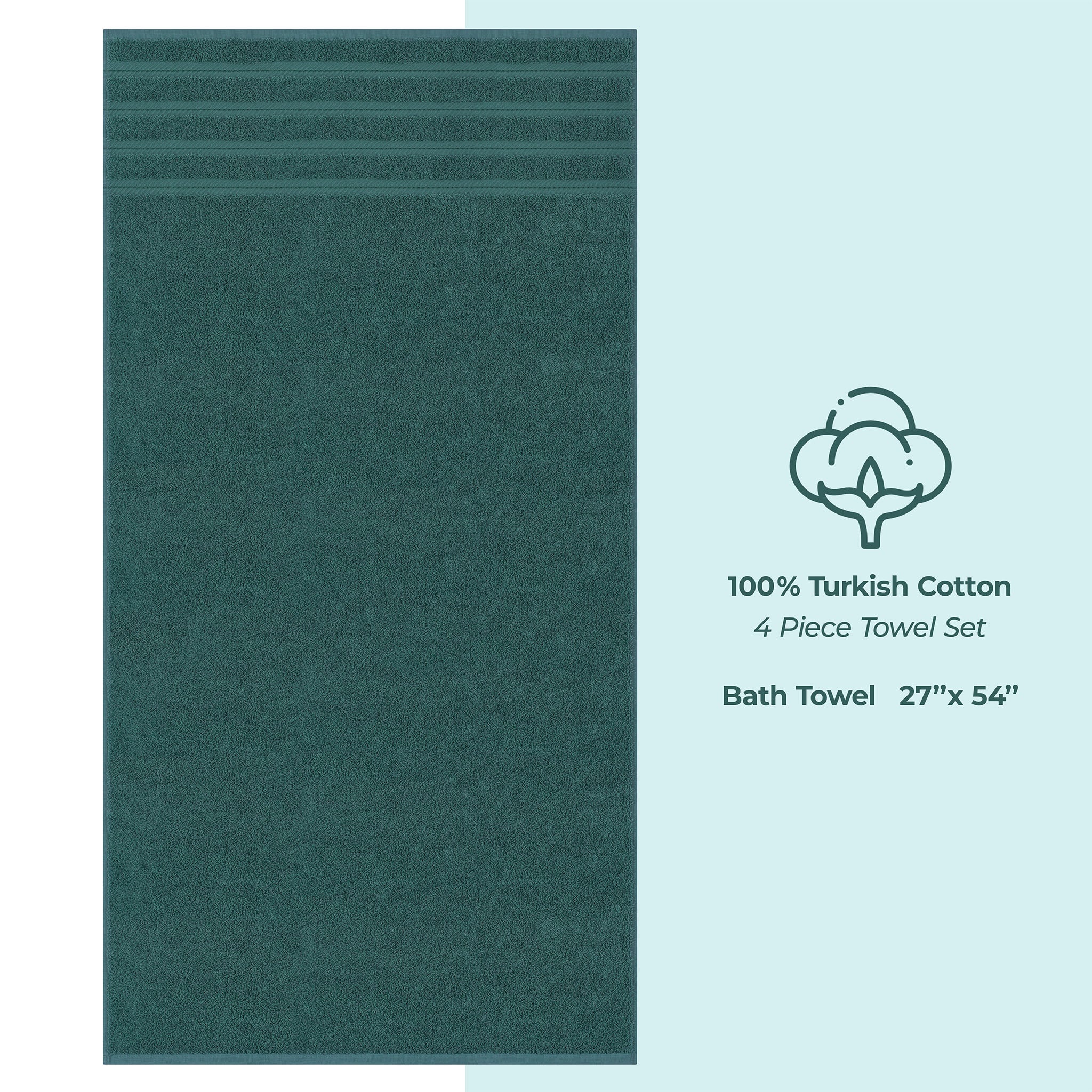 American Soft Linen 100% Turkish Cotton 4 Pack Bath Towel Set colonial-blue-4
