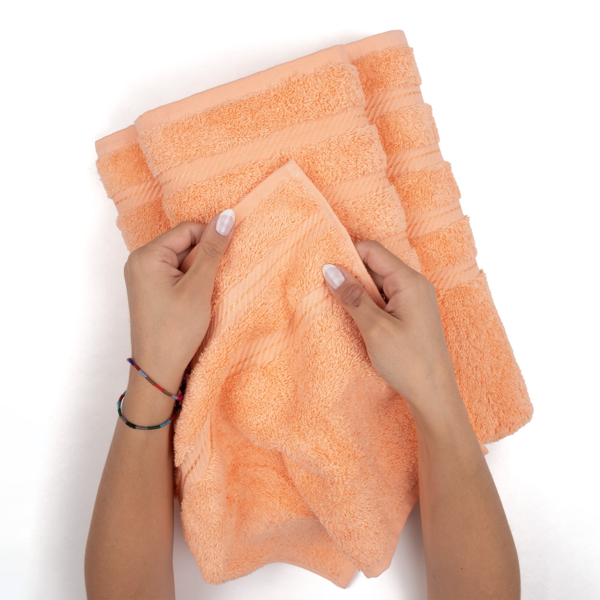 American Soft Linen 100% Turkish Cotton 4 Pack Bath Towel Set malibu-peach-5