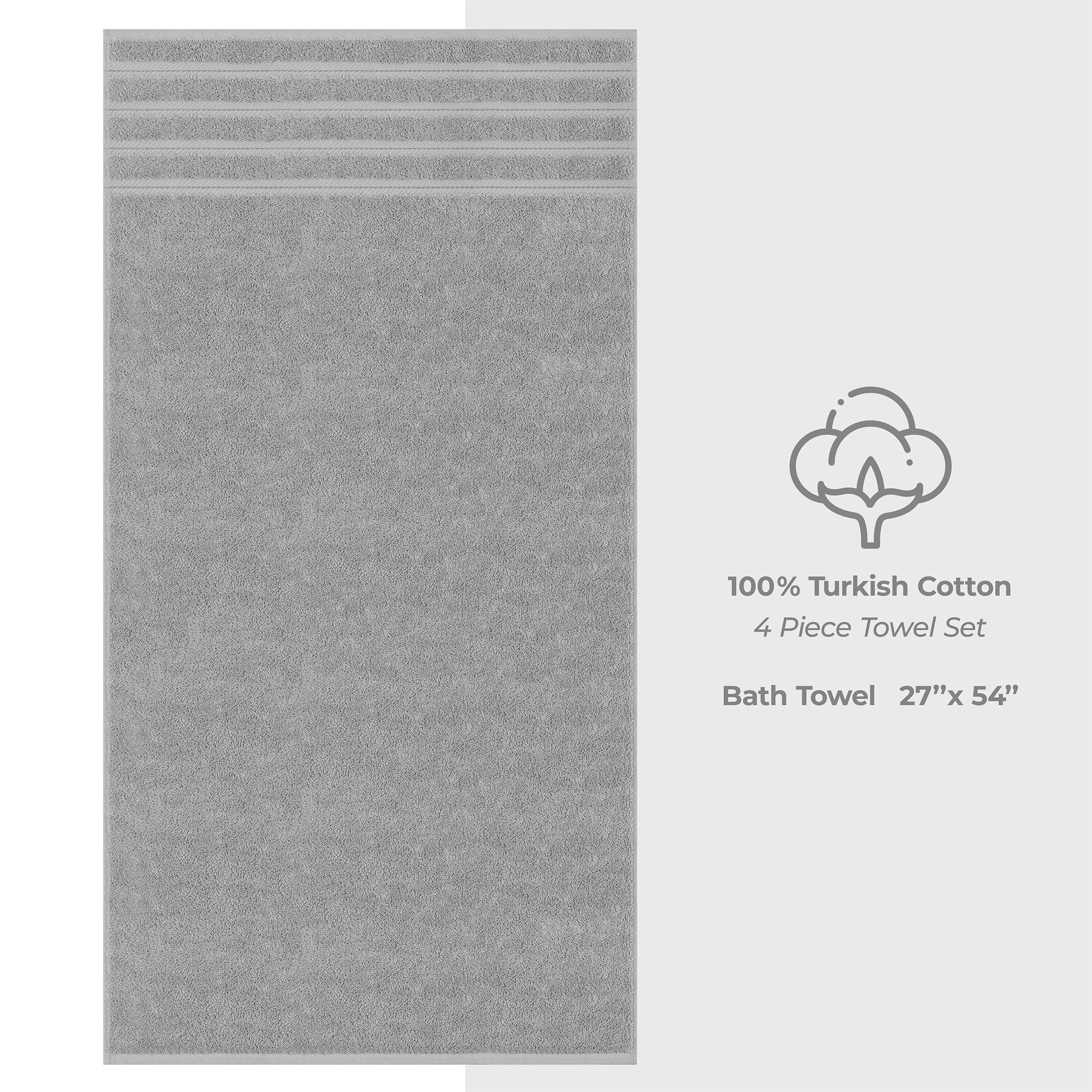 American Soft Linen 100% Turkish Cotton 4 Pack Bath Towel Set rockridge-gray-4