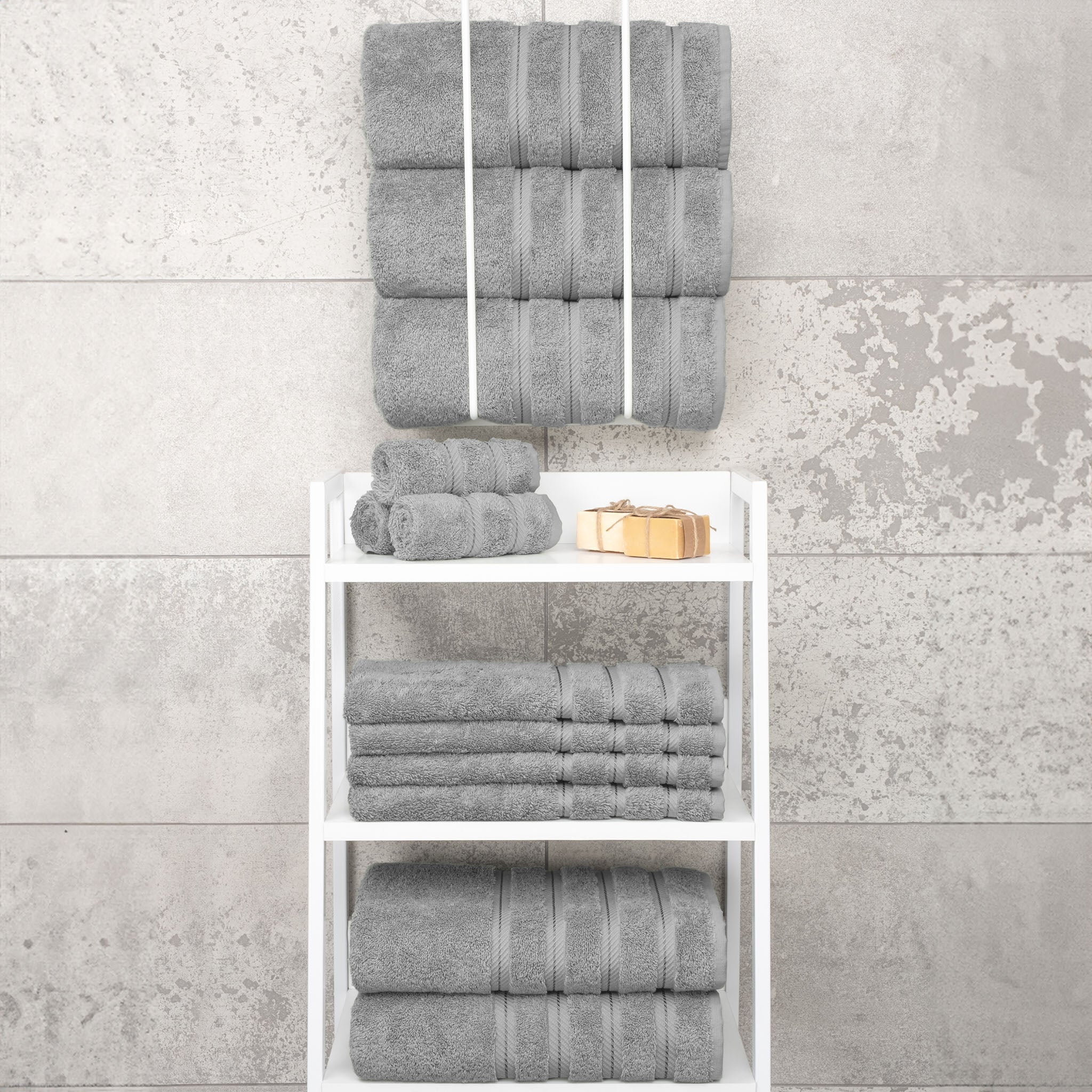 American Soft Linen 100% Turkish Cotton 4 Pack Bath Towel Set rockridge-gray-7
