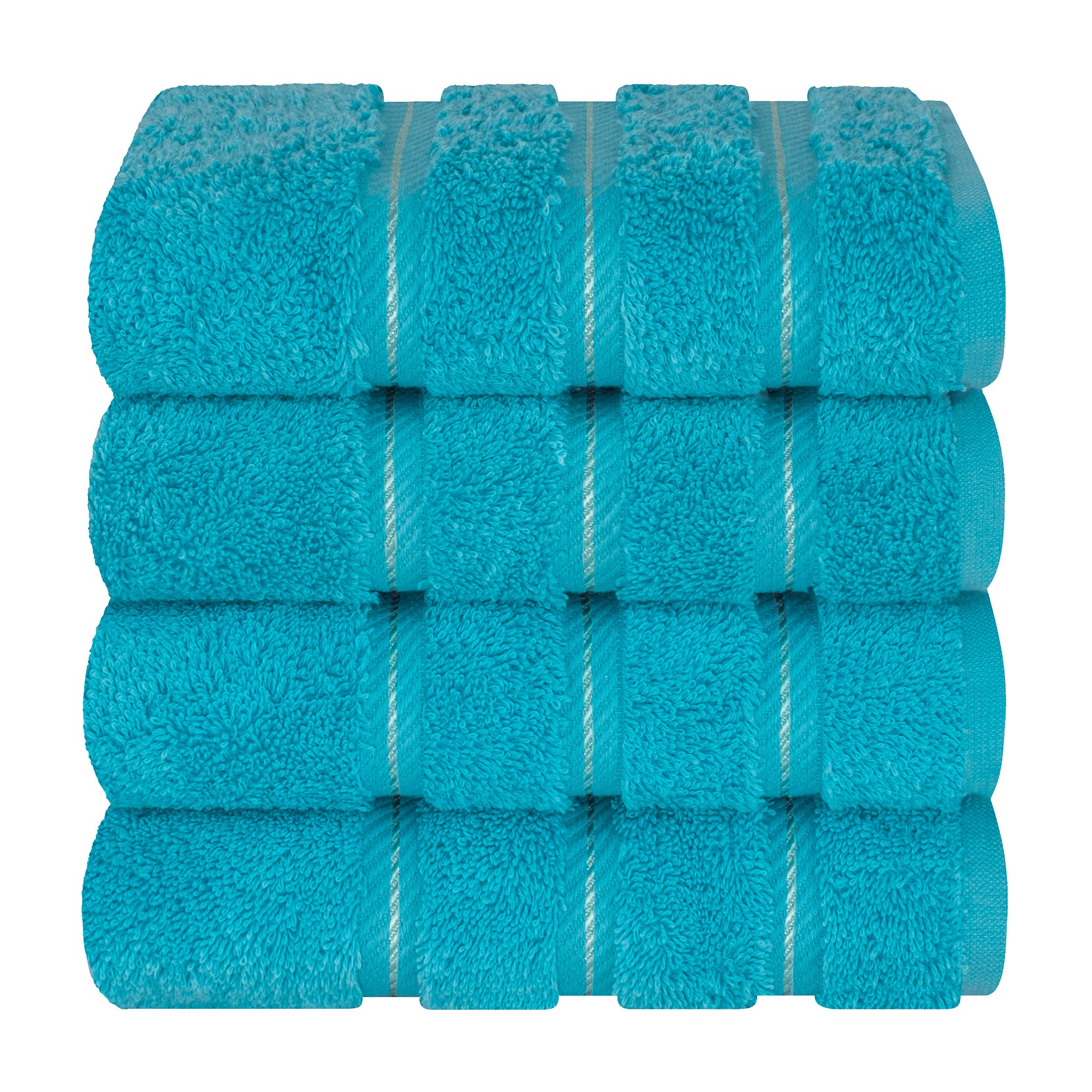 American Soft Linen 100% Turkish Cotton 4 Pack Hand Towel Set aqua-7