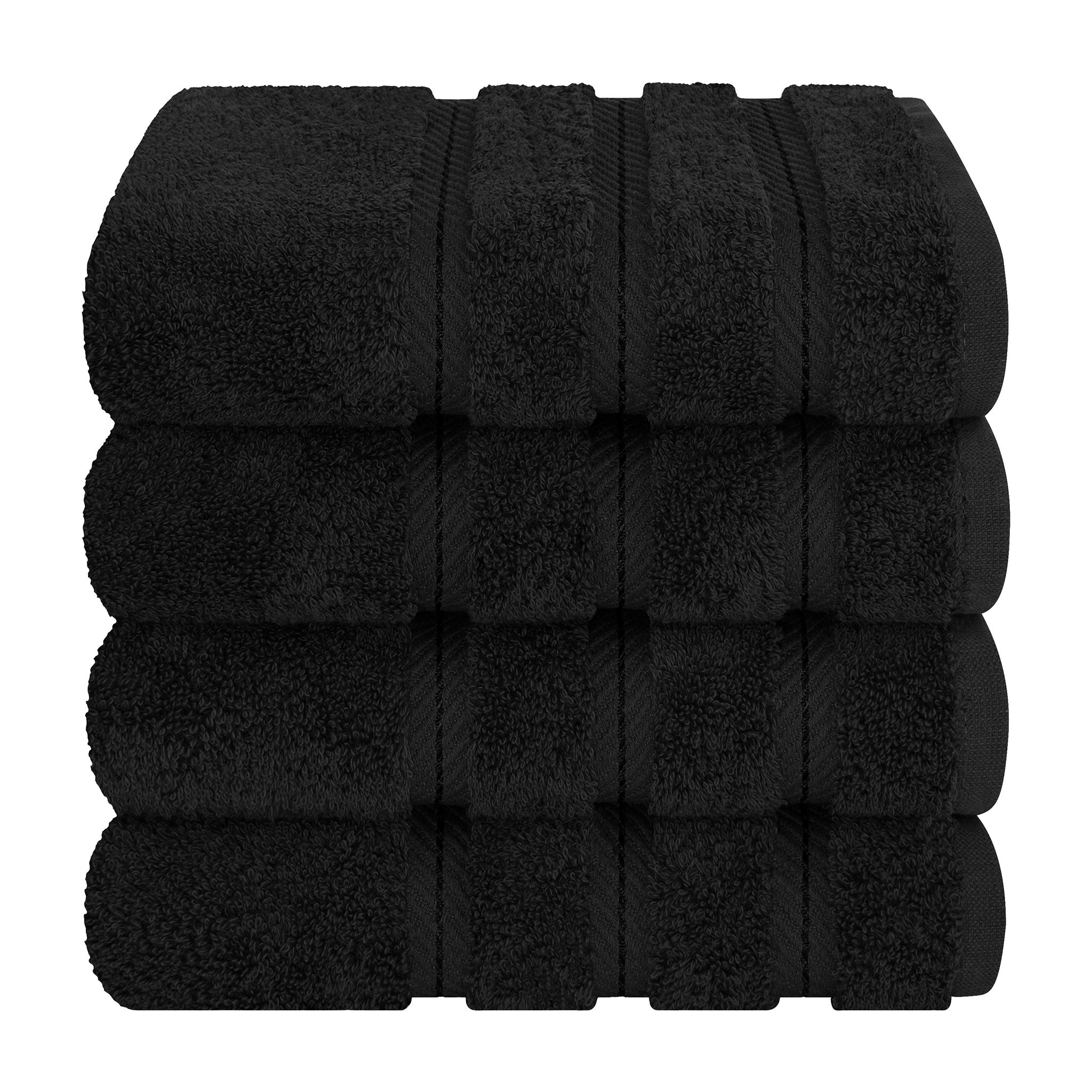  American Soft Linen 100% Turkish Cotton 4 Pack Hand Towel Set  black-7