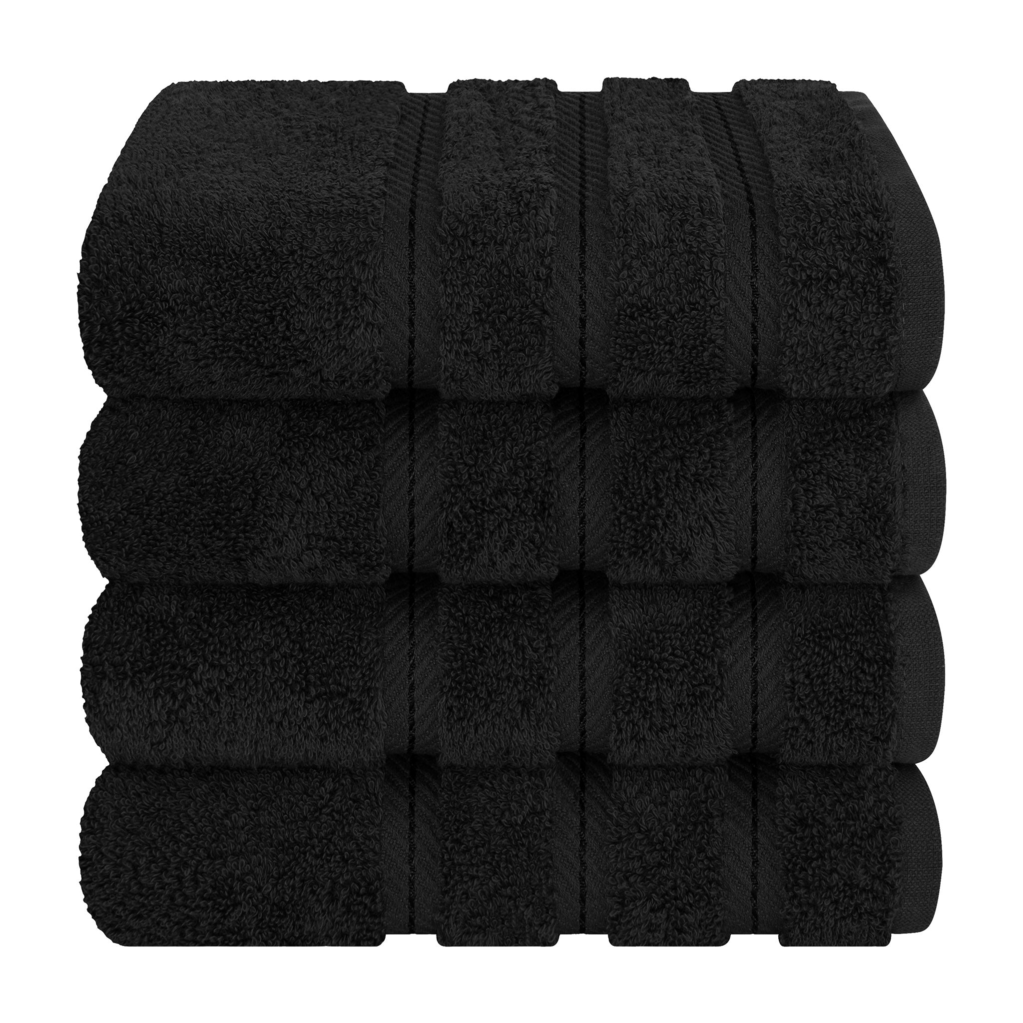 American Soft Linen 100% Turkish Cotton 4 Pack Hand Towel Set black-7