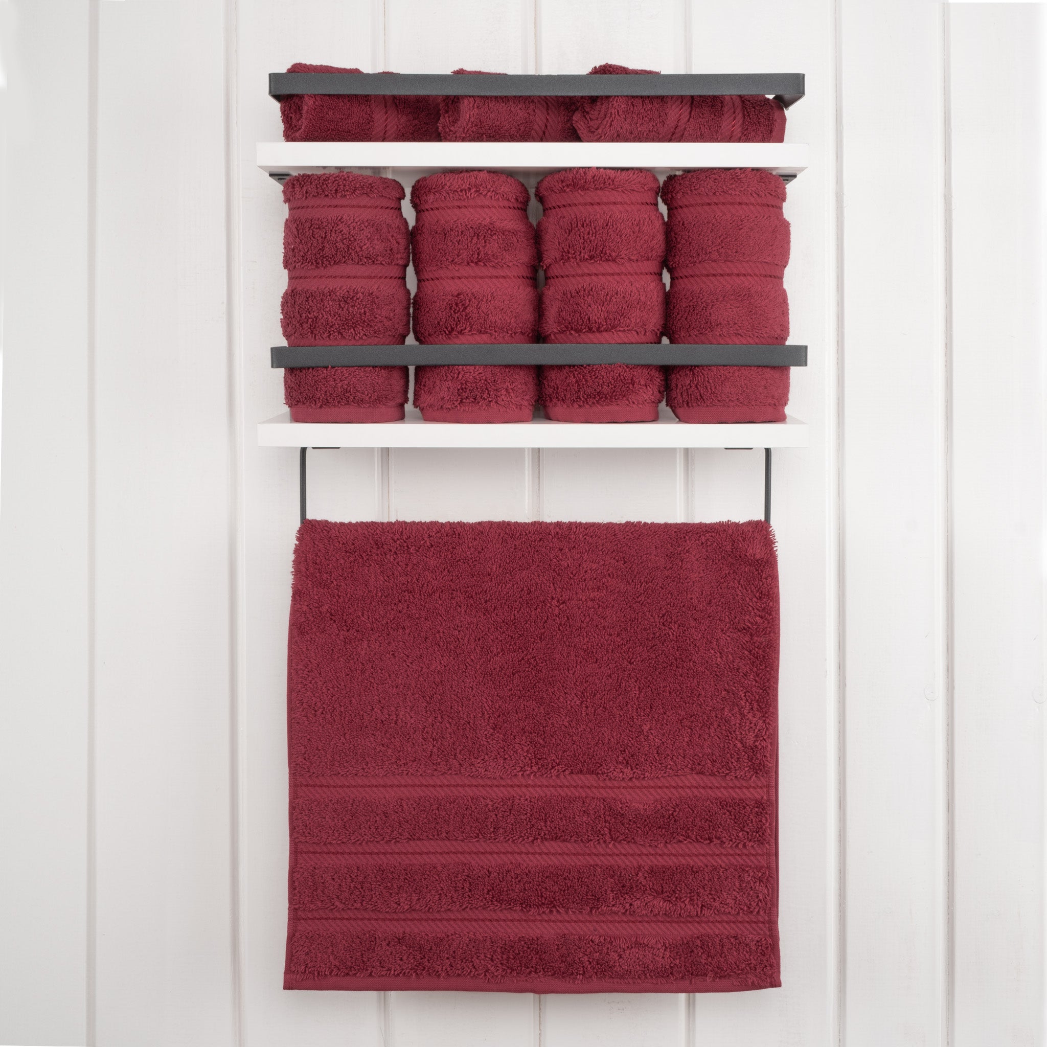 American Soft Linen 100% Turkish Cotton 4 Pack Hand Towel Set bordeaux-red-2