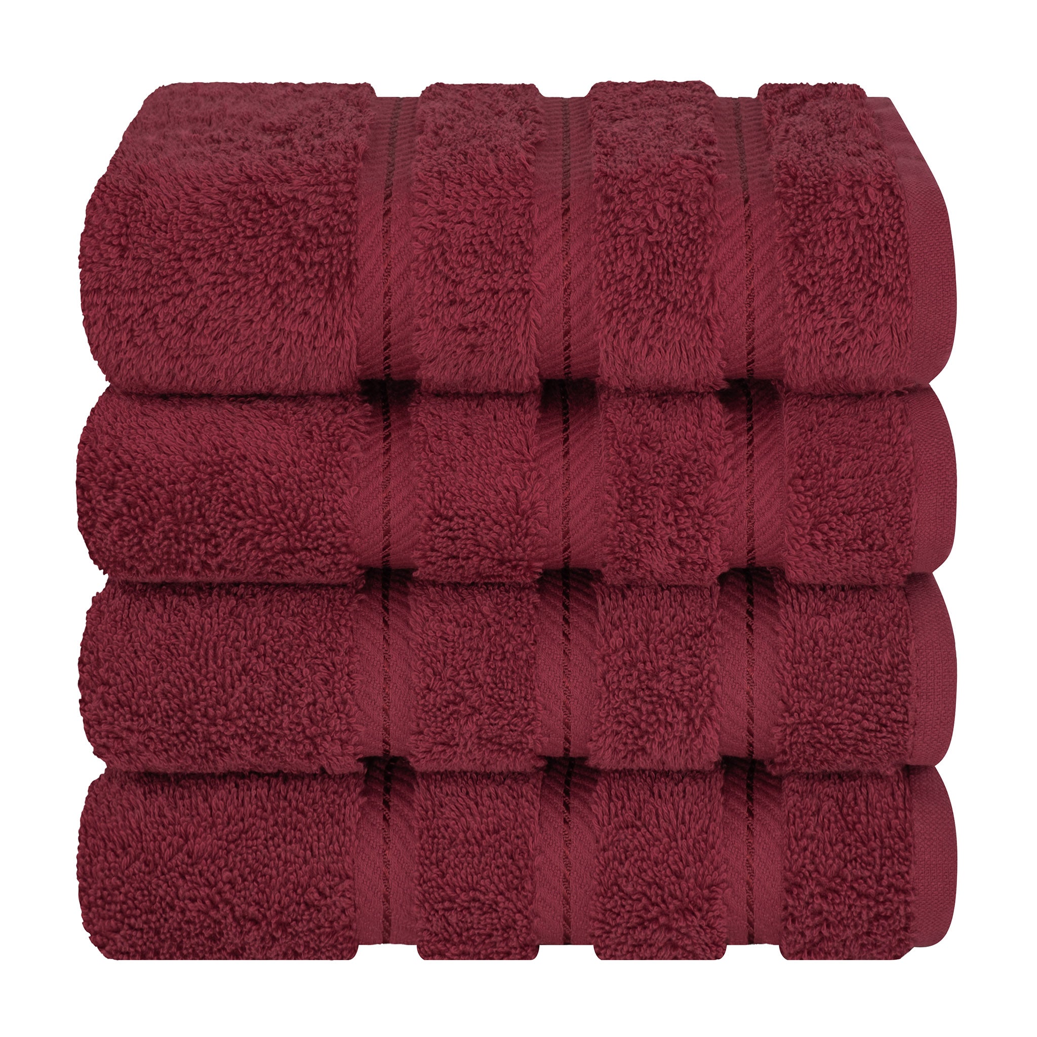  American Soft Linen 100% Turkish Cotton 4 Pack Hand Towel Set  bordeaux-red-7