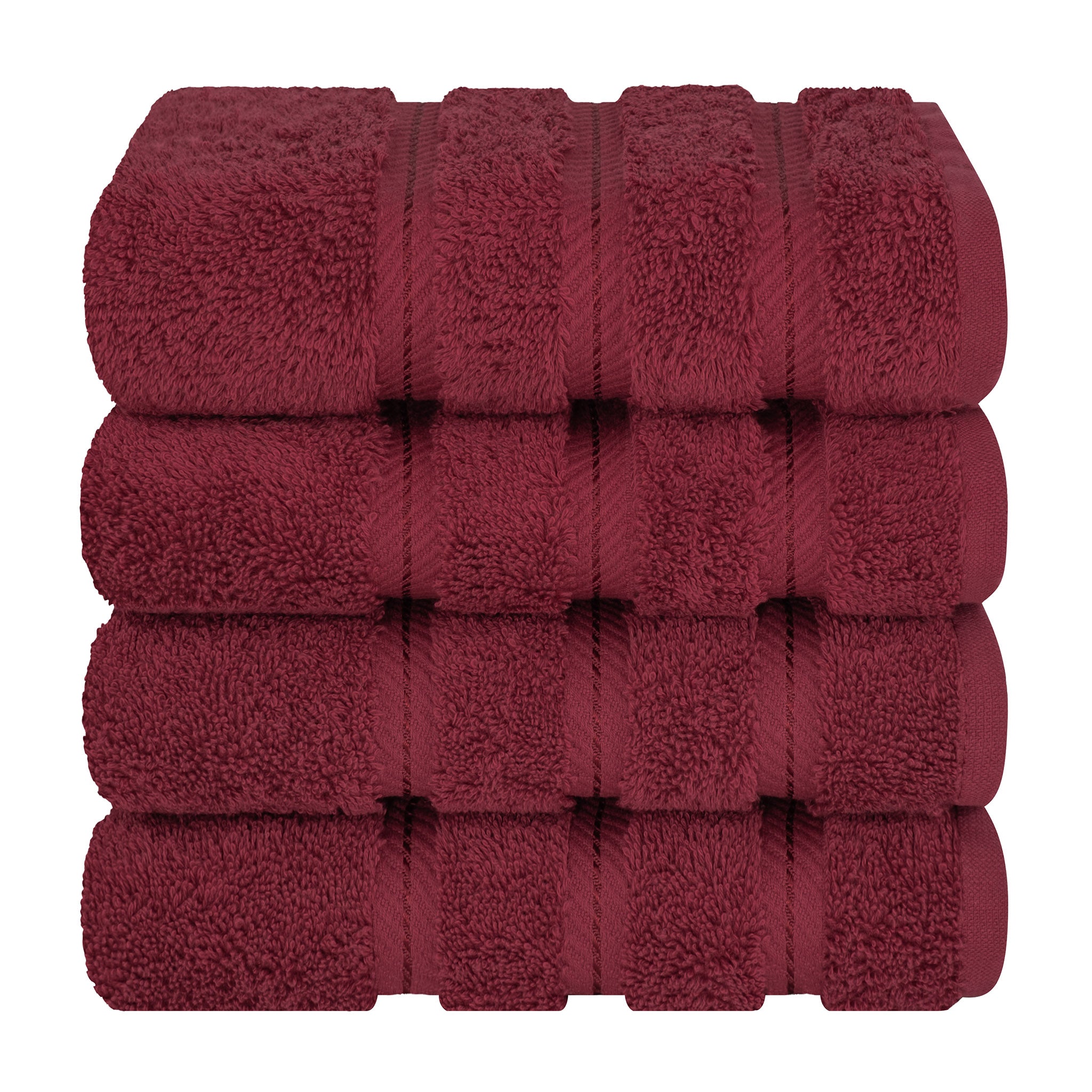 American Soft Linen 100% Turkish Cotton 4 Pack Hand Towel Set bordeaux-red-7
