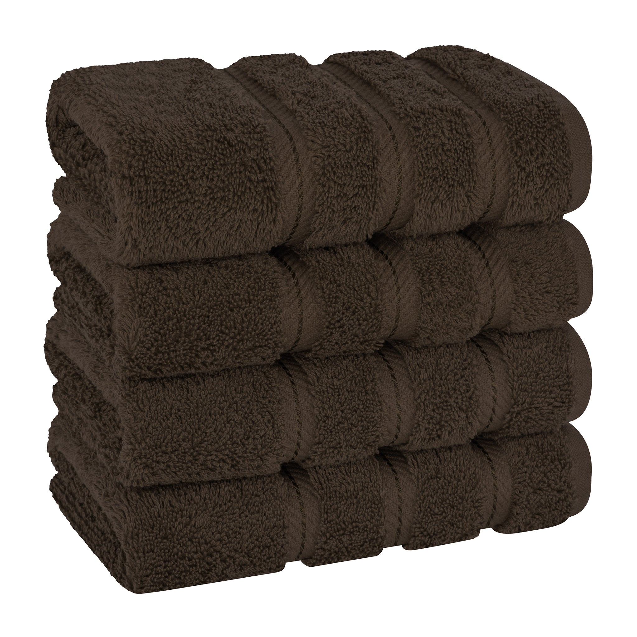 American Soft Linen 100% Turkish Cotton 4 Pack Hand Towel Set chocolate-brown-1