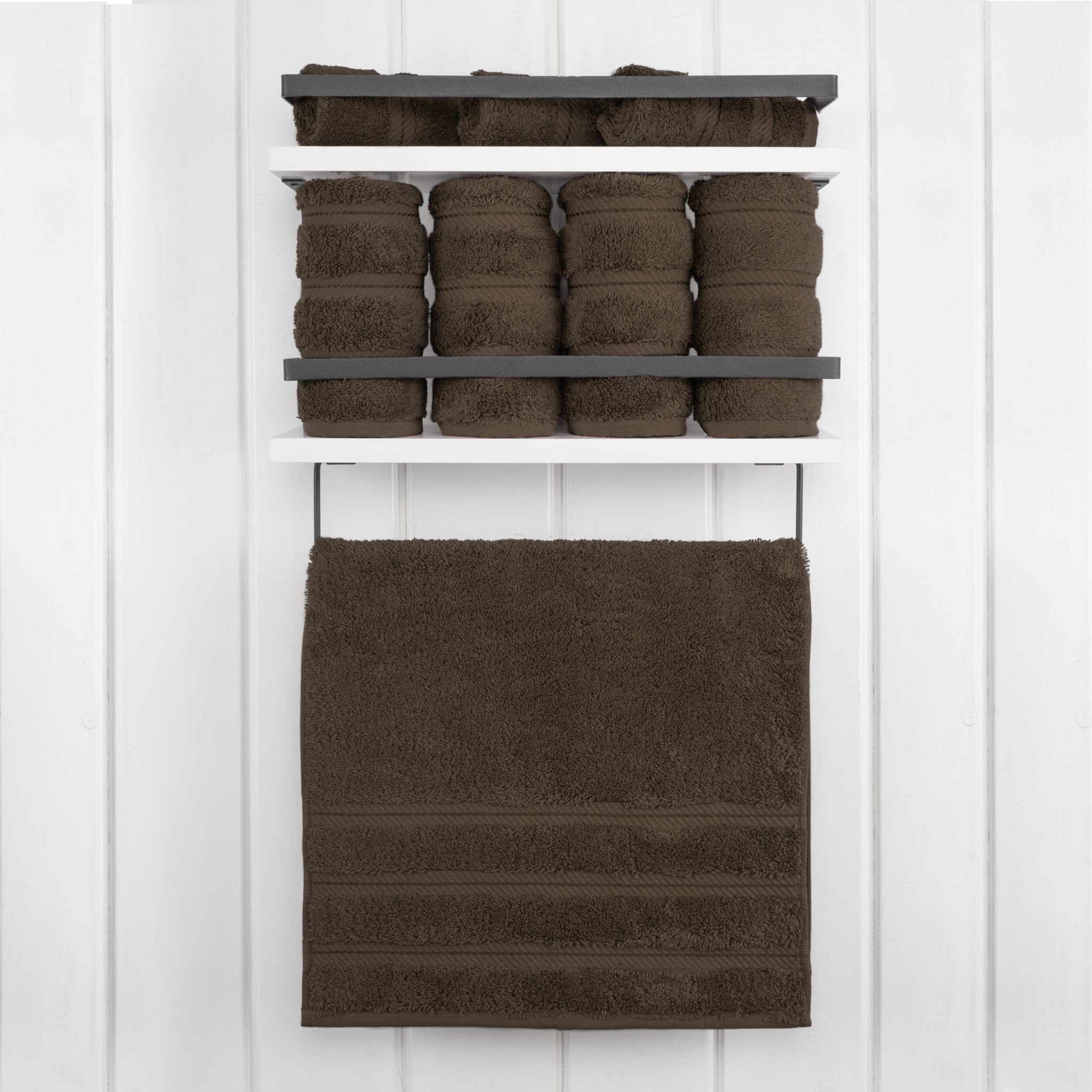  American Soft Linen 100% Turkish Cotton 4 Pack Hand Towel Set  chocolate-brown-2